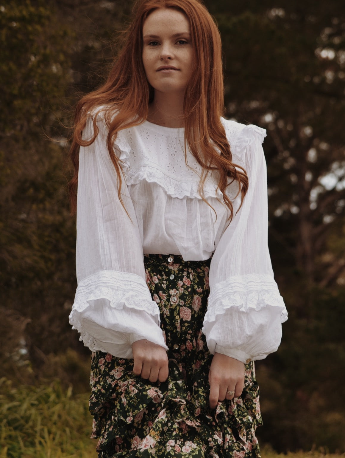 BEATRIX BLOUSE WHITE COTTON GAUZE