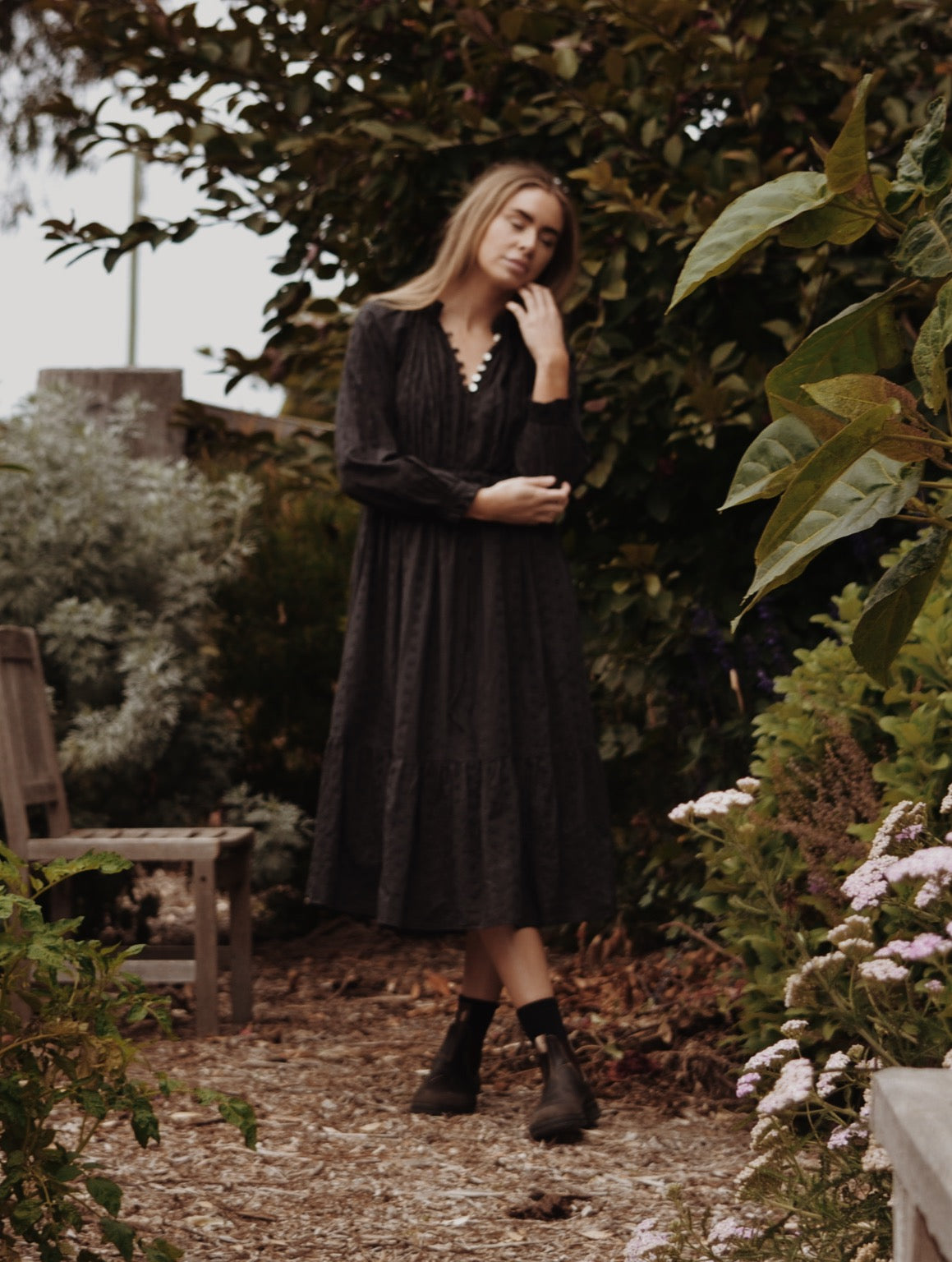 Black shop prairie dress