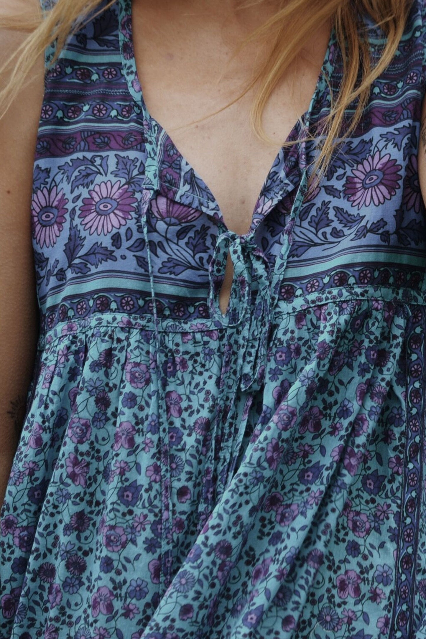 MALIN TURQUOISE FLORAL DRESS