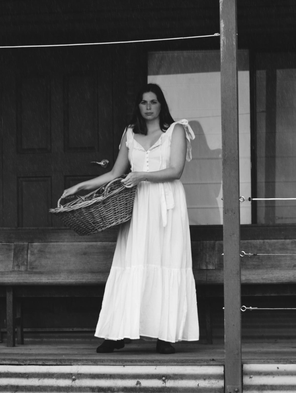 100% RECYCLED COTTON - ADELINE MAXI DRESS WHITE
