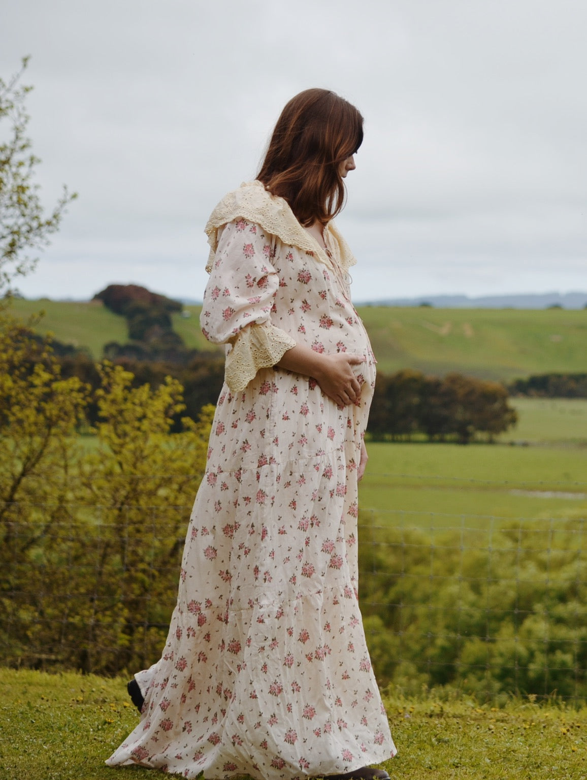 100% RECYCLED COTTON - MARIONETTE MAXI DRESS PINK ROSE - NO BELT