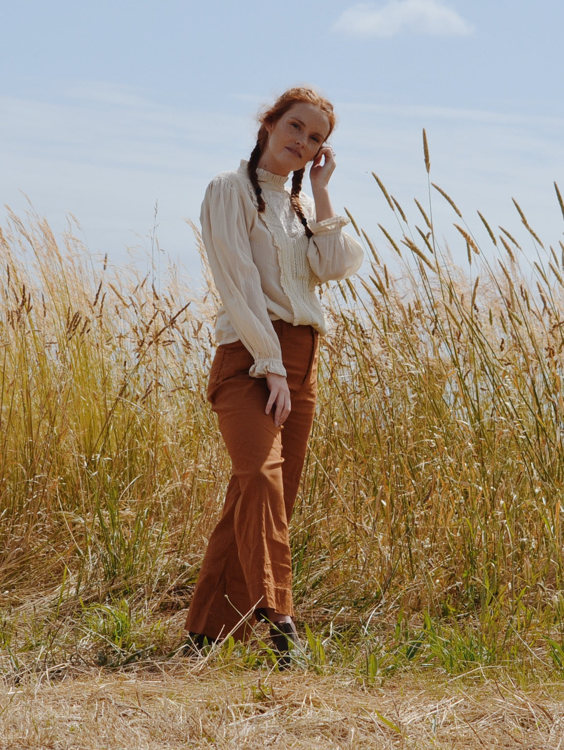 100% RECYCLED COTTON - PAULINA BLOUSE ANTIQUE WHITE