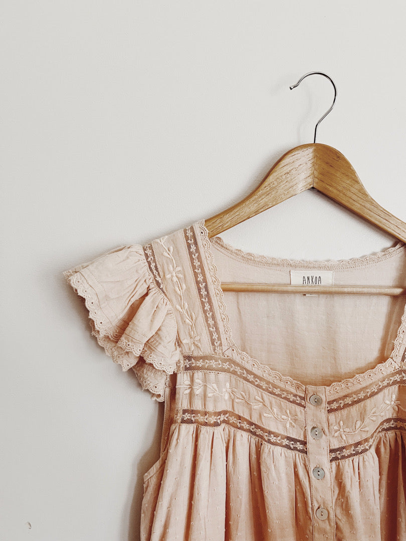 100% RECYCLED COTTON - ALICE DRESS - ROSE BLUSH