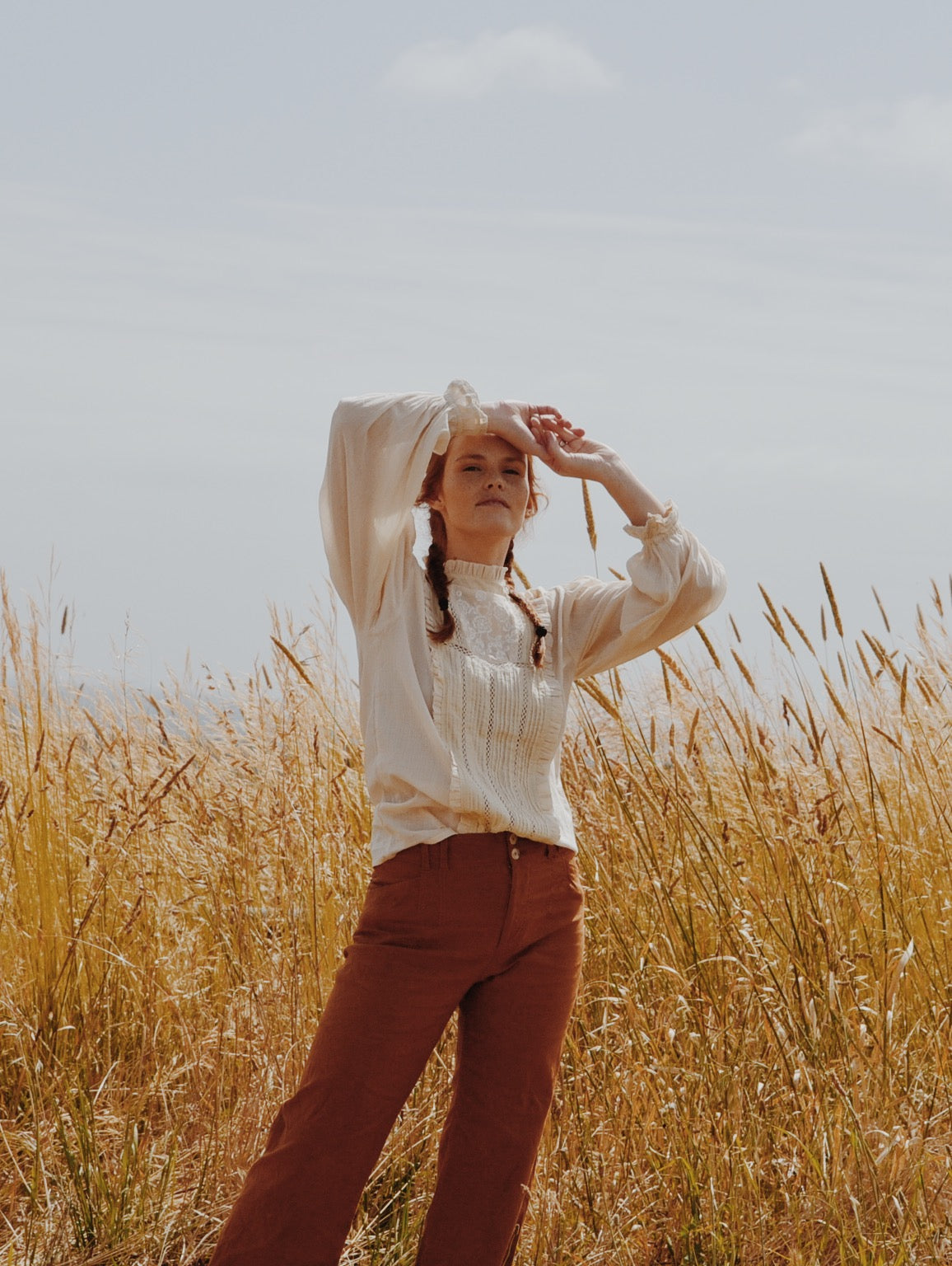 100% RECYCLED COTTON - PAULINA BLOUSE ANTIQUE WHITE