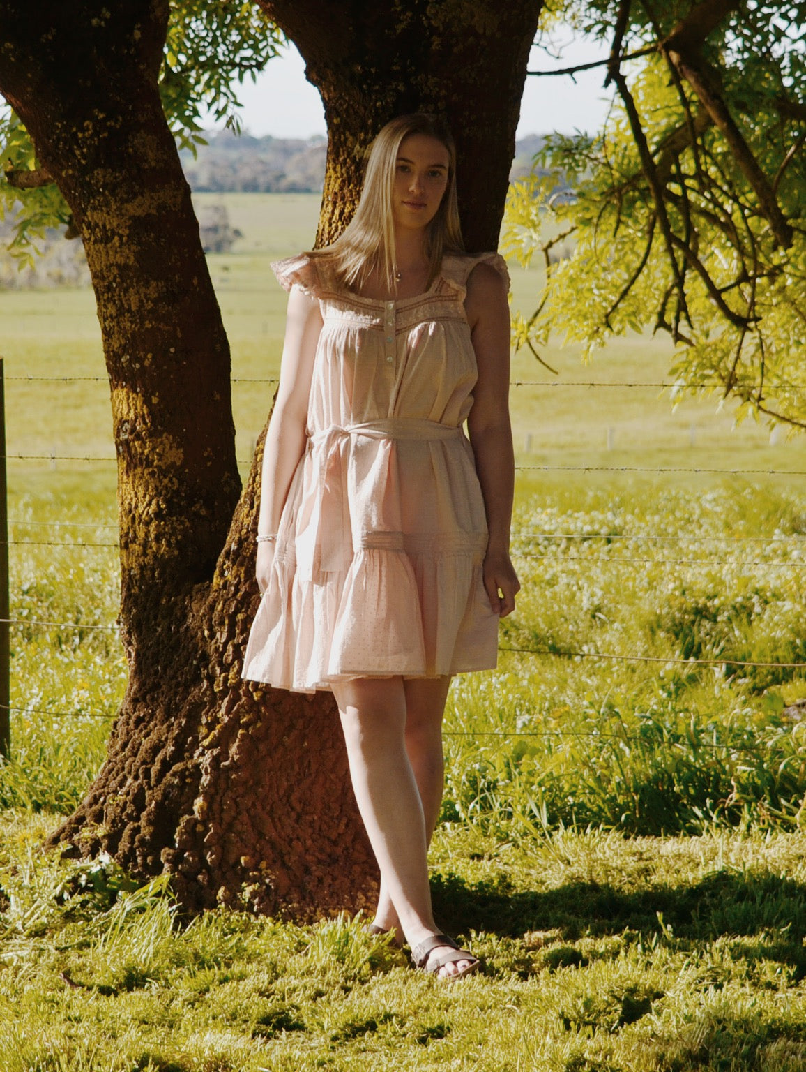 100% RECYCLED COTTON - ALICE DRESS - ROSE BLUSH
