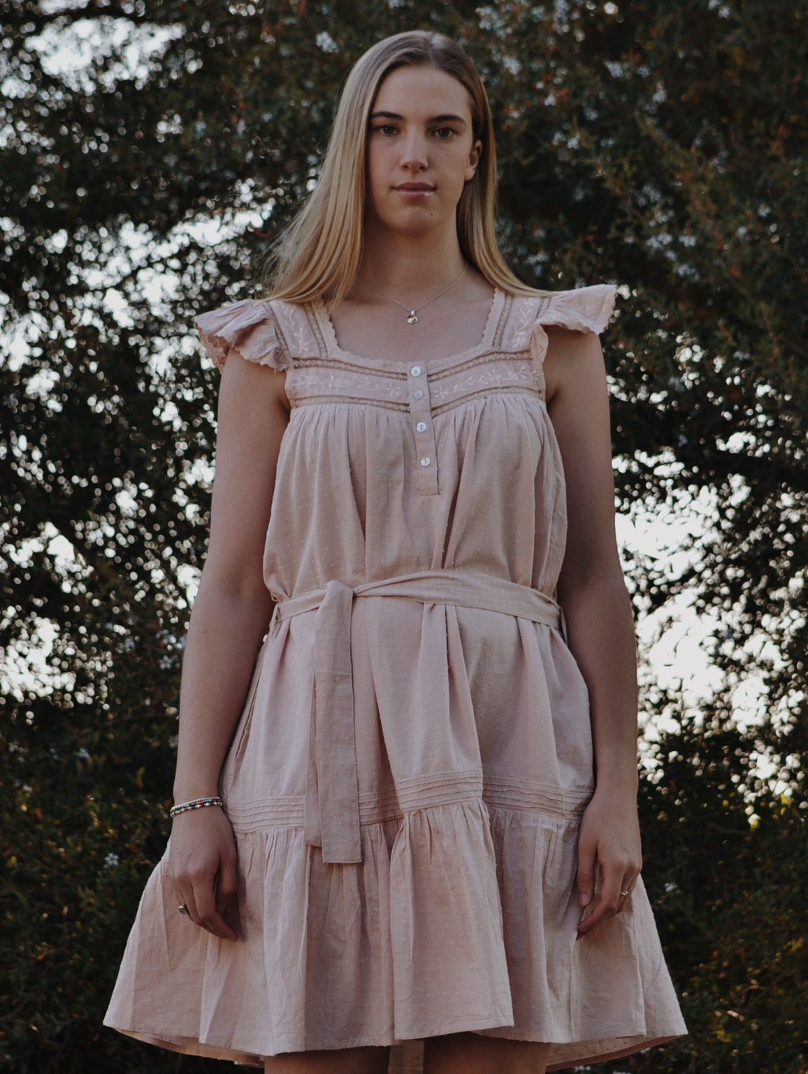 100% RECYCLED COTTON - ALICE DRESS - ROSE BLUSH