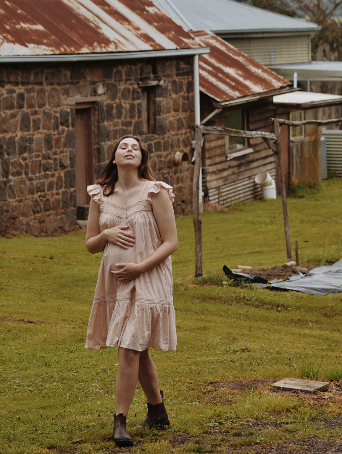 100% RECYCLED COTTON - ALICE DRESS - ROSE BLUSH