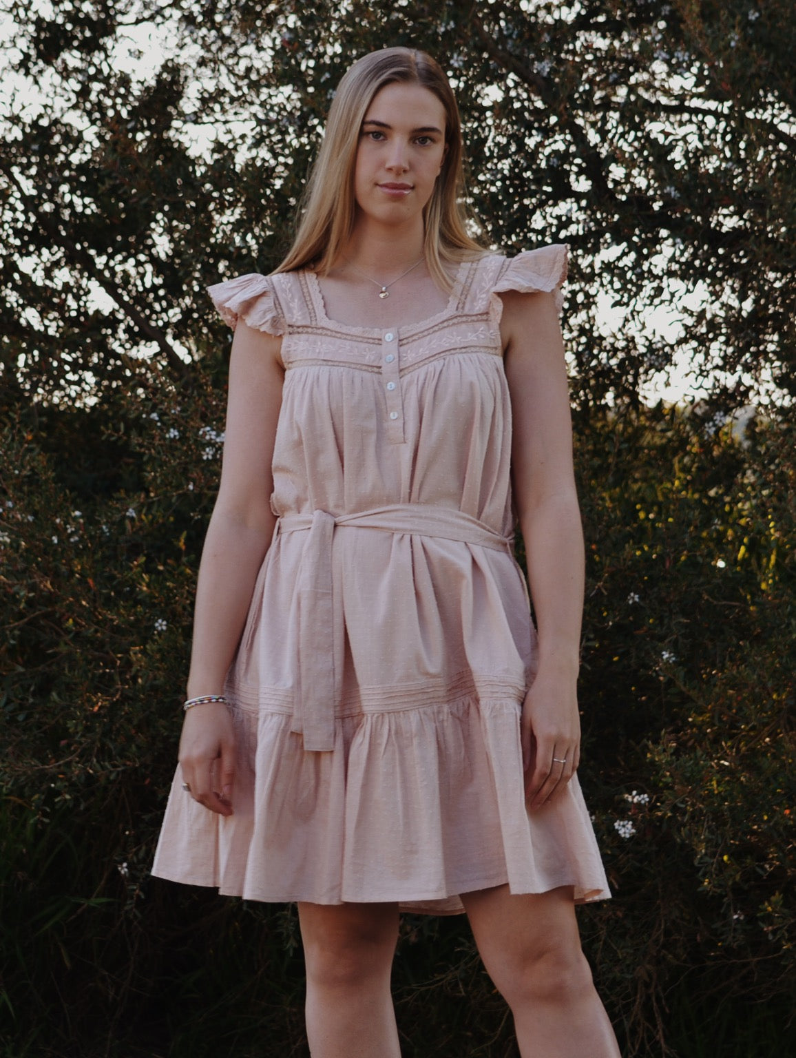100% RECYCLED COTTON - ALICE DRESS - ROSE BLUSH