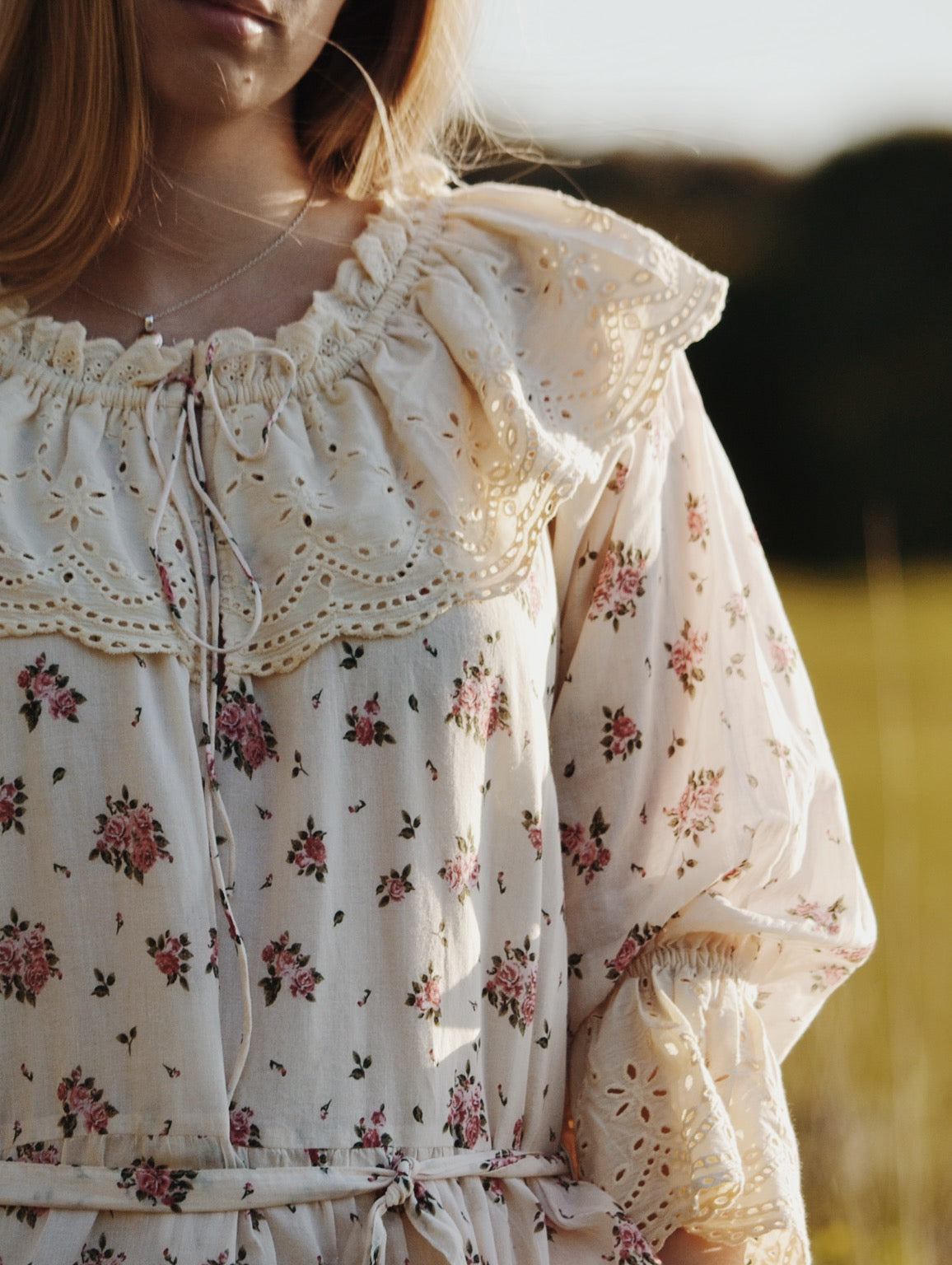 100% RECYCLED COTTON - MARIONETTE MAXI DRESS PINK ROSE - NO BELT