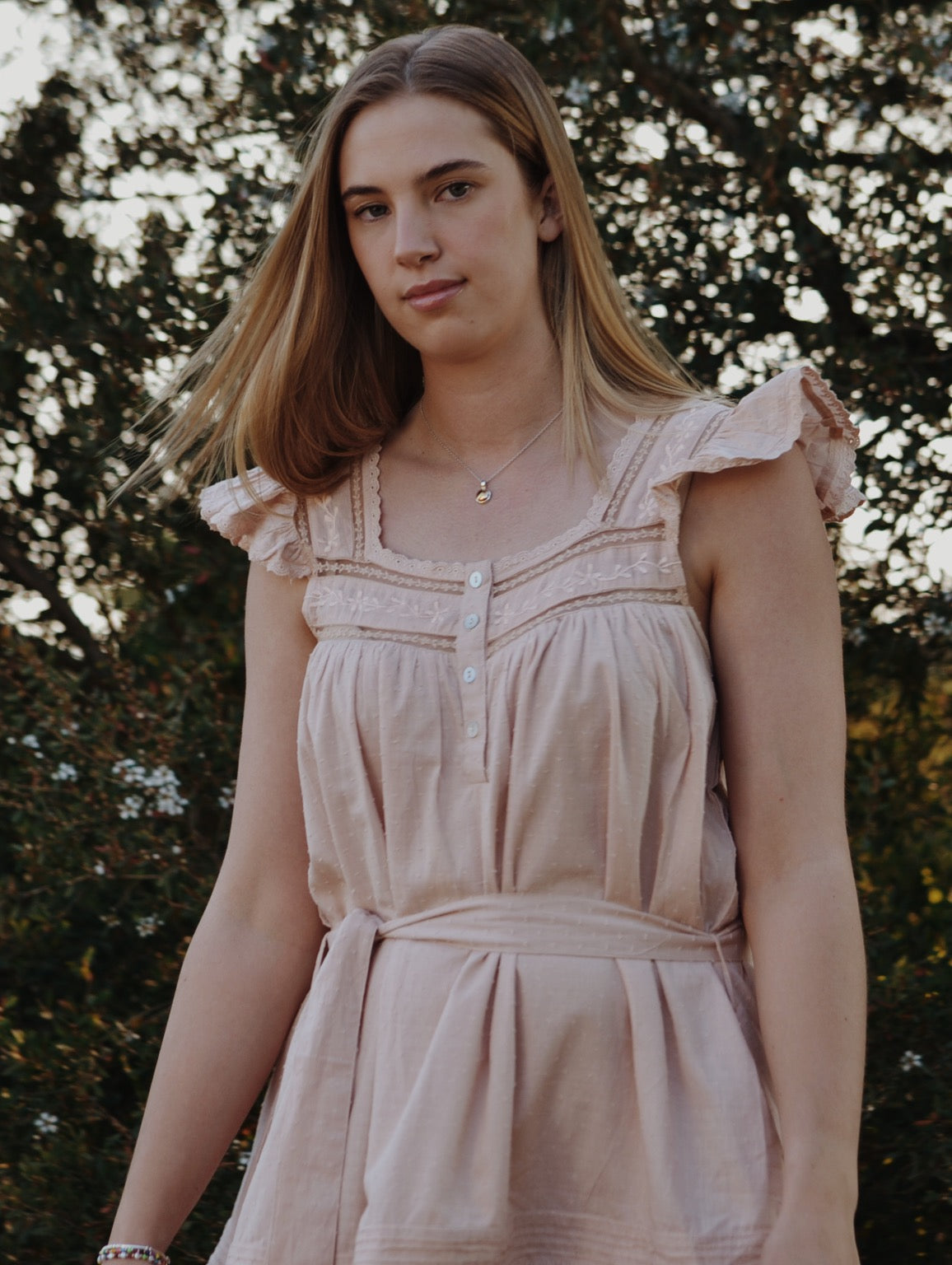 100% RECYCLED COTTON - ALICE DRESS - ROSE BLUSH