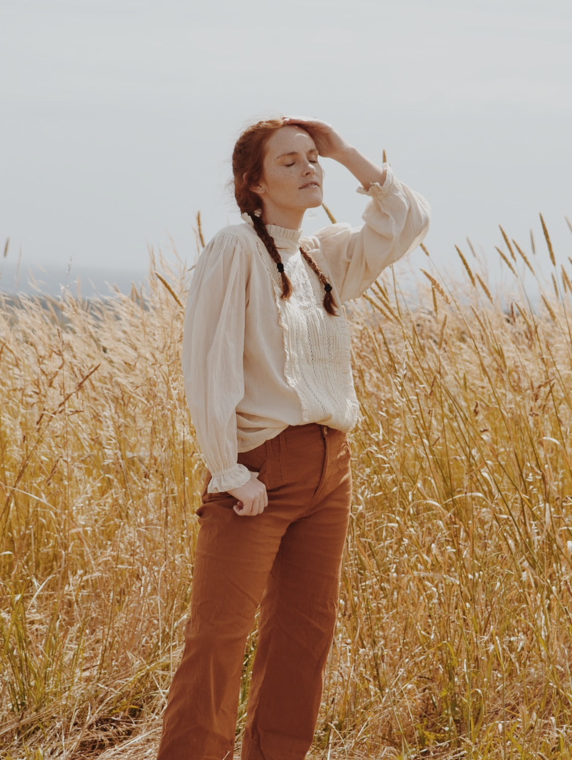 100% RECYCLED COTTON - PAULINA BLOUSE ANTIQUE WHITE