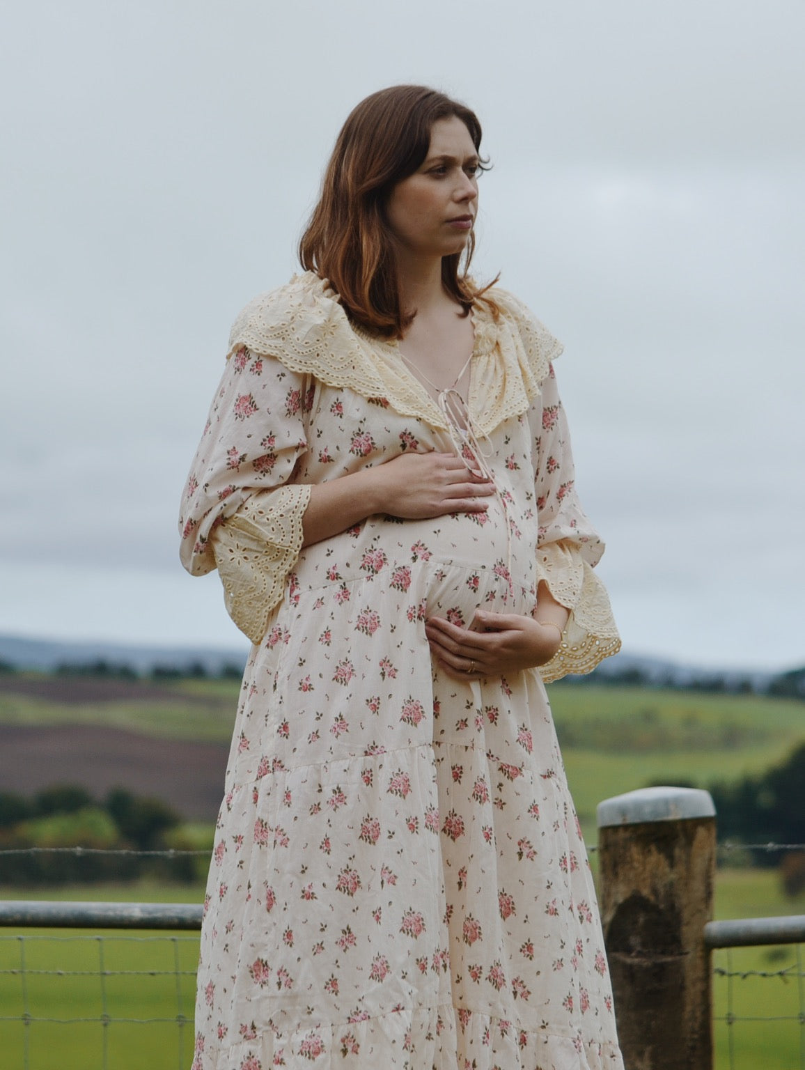 100% RECYCLED COTTON - MARIONETTE MAXI DRESS PINK ROSE - NO BELT