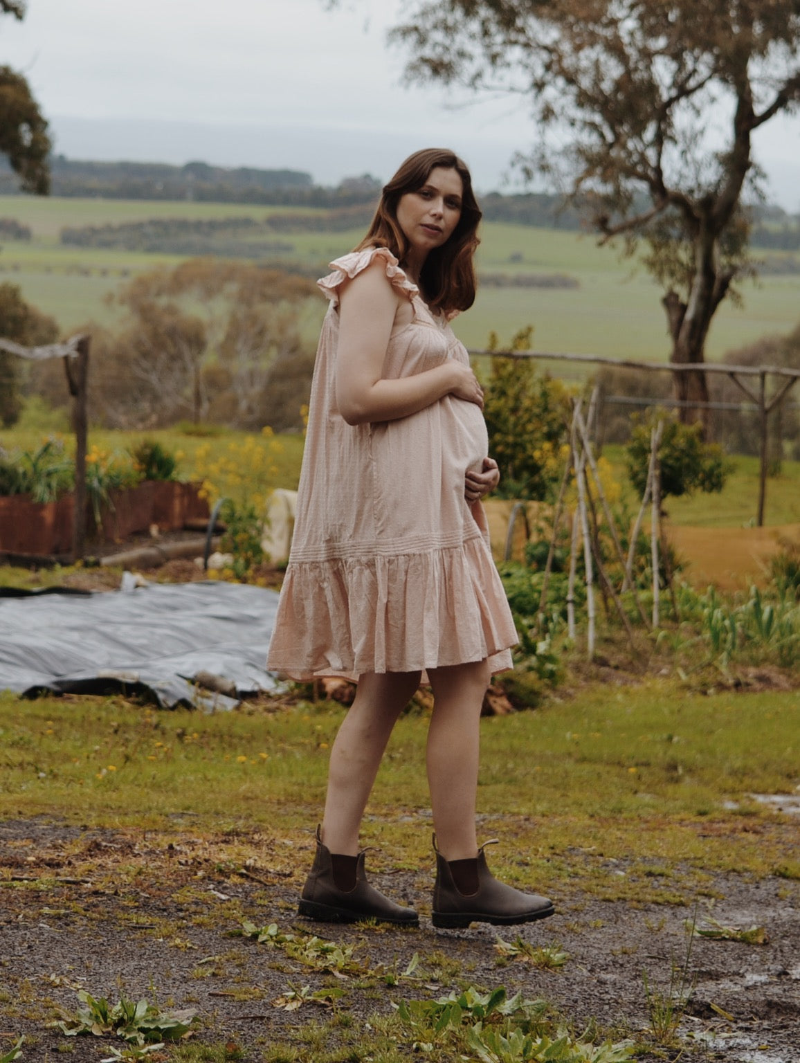 100% RECYCLED COTTON - ALICE DRESS - ROSE BLUSH