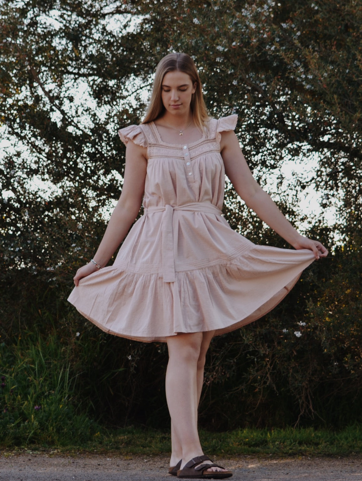 100% RECYCLED COTTON - ALICE DRESS - ROSE BLUSH