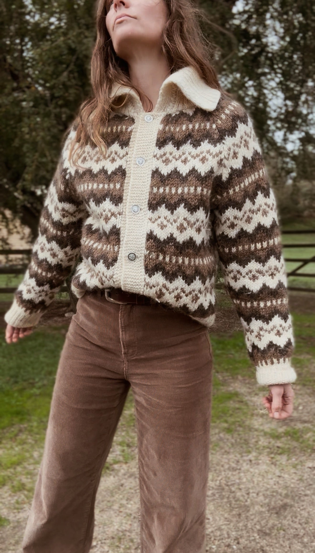 HAND KNIT WOOL CARDIGAN - ONE OF A KIND XS-L