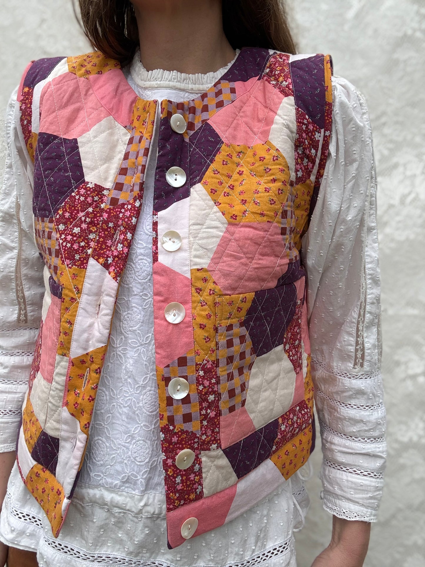 SAMPLE - PEMBROKE CROP REVERSIBLE QUILTED JACKET/VEST XS