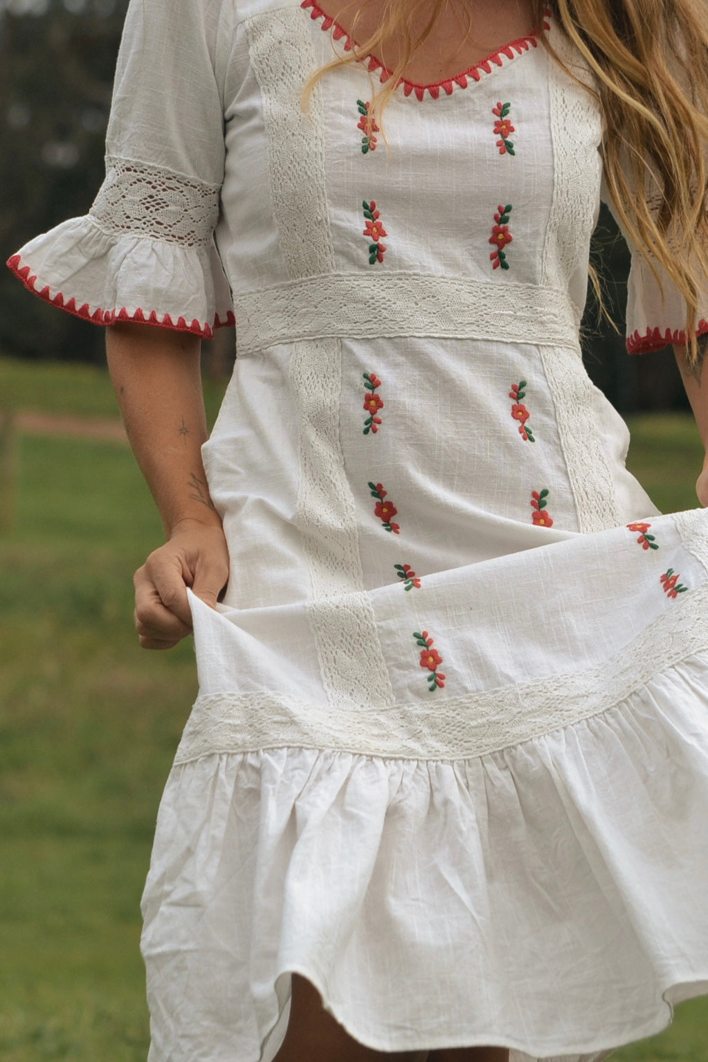100% COTTON - FOLKLORE EMBROIDERED DRESS