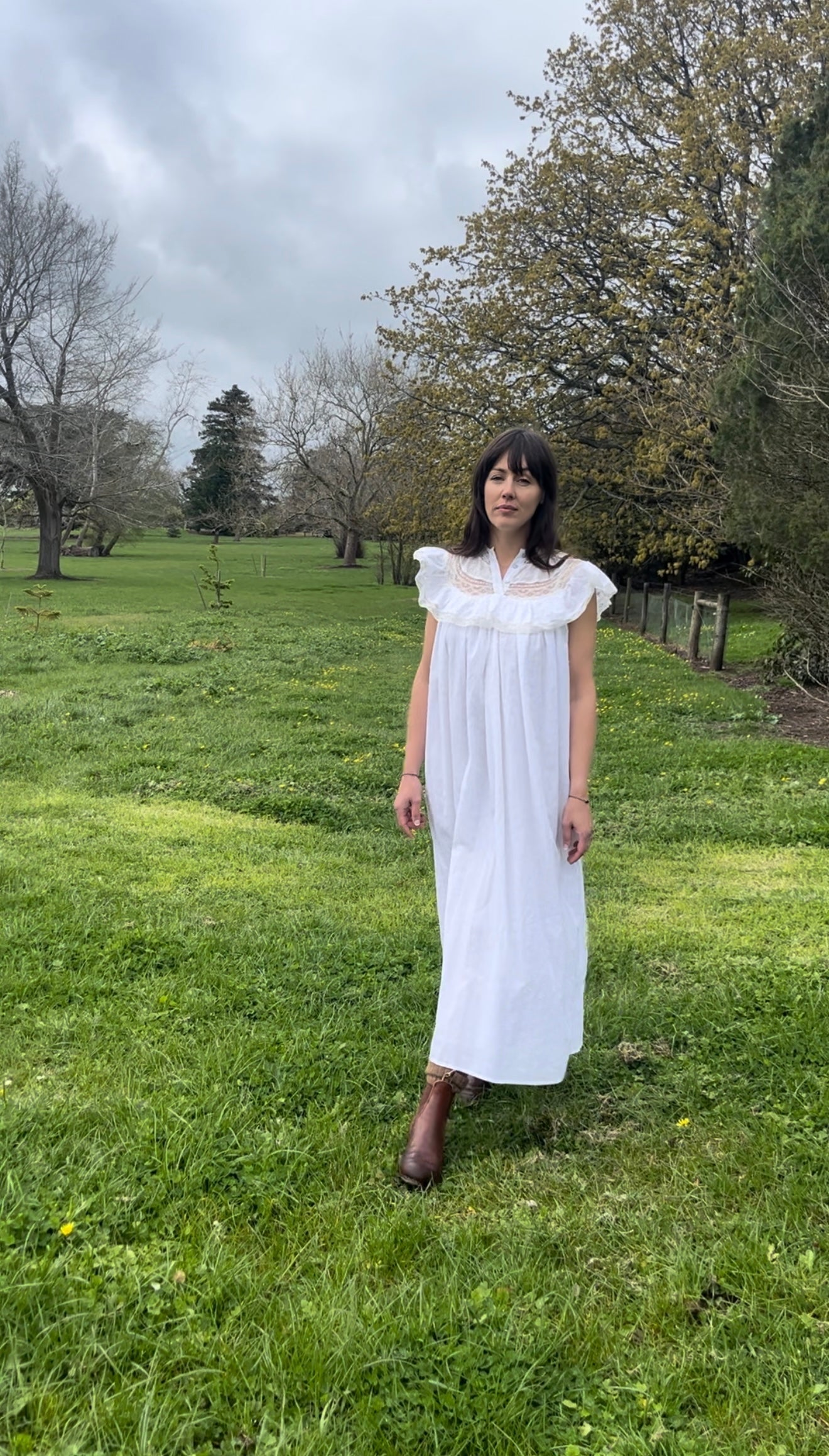 SMALL RESTOCK - 100% RECYCLED COTTON - REVERIE DRESS WHITE