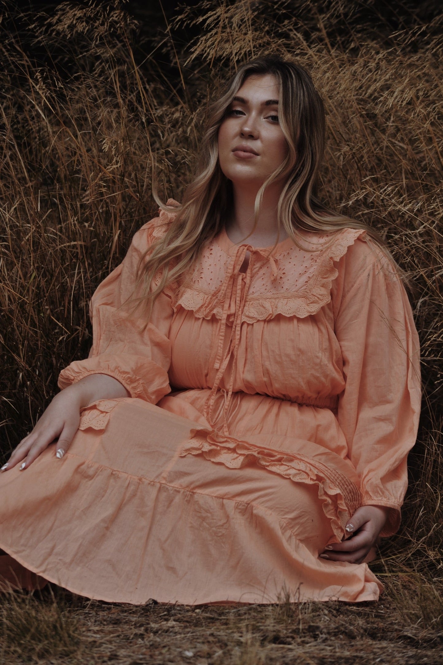 ABERDEEN ALMOST APRICOT COTTON LACE DRESS