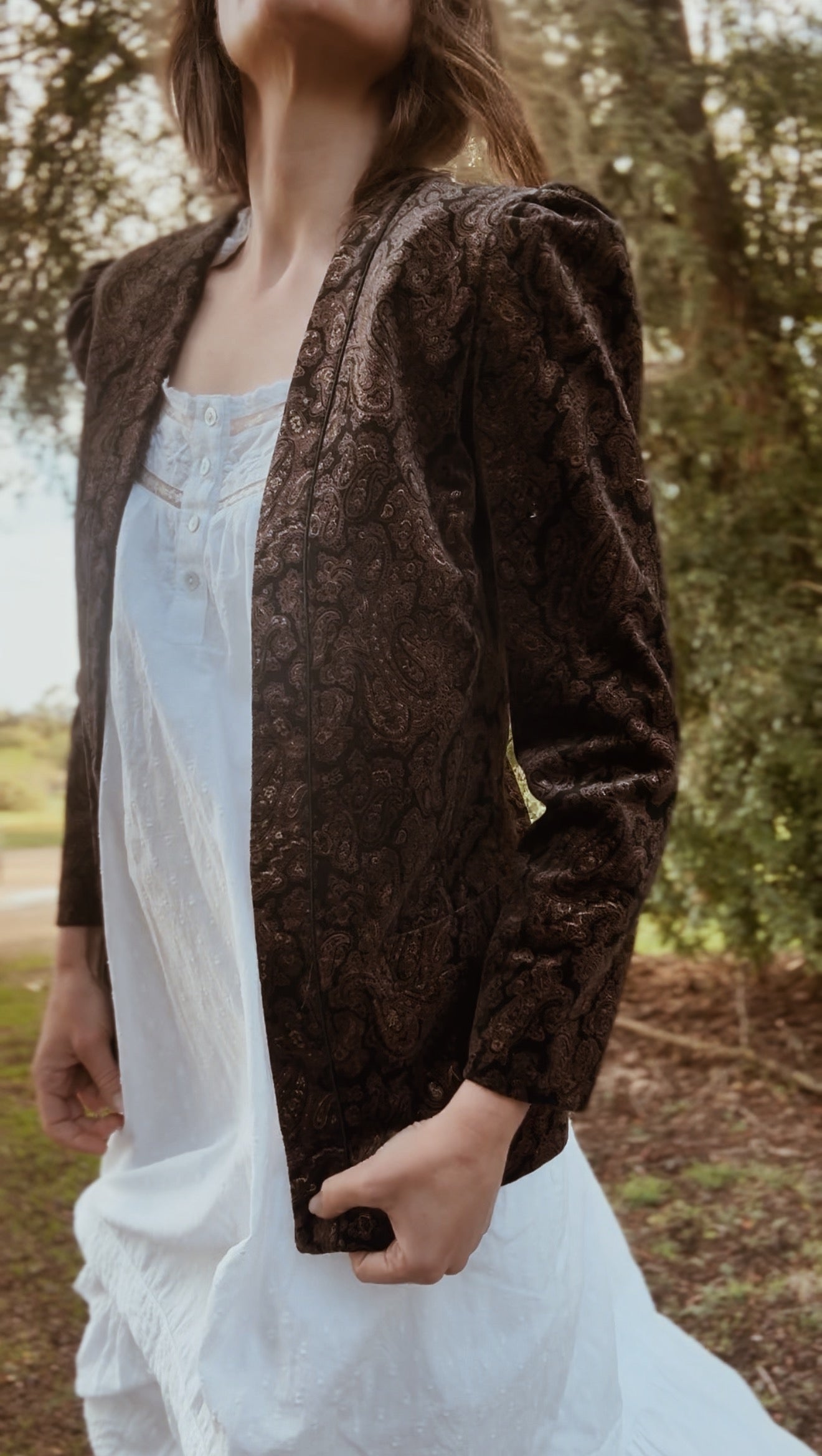 VINTAGE SPORTSCRAFT VELVETEEN PAISLEY BLAZER XS