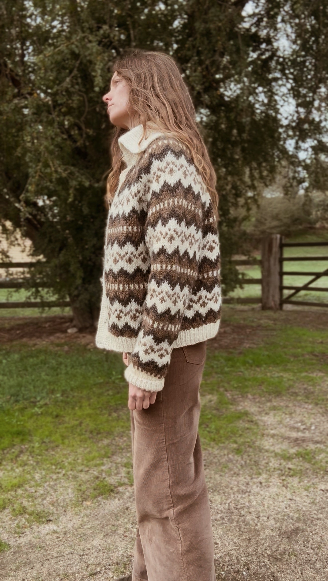 HAND KNIT WOOL CARDIGAN - ONE OF A KIND XS-L