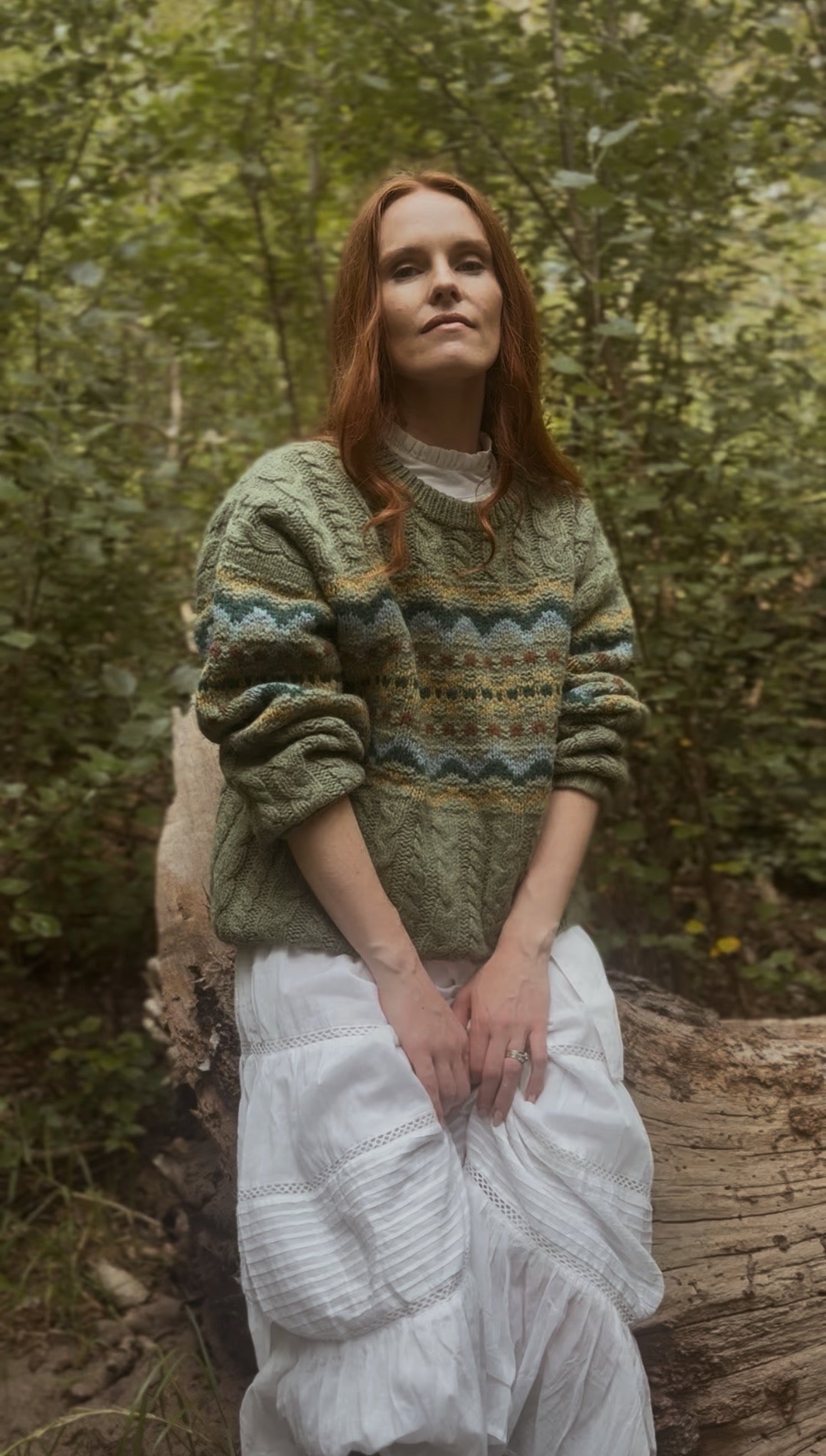 VINTAGE GREEN WOOL JUMPER S-XL