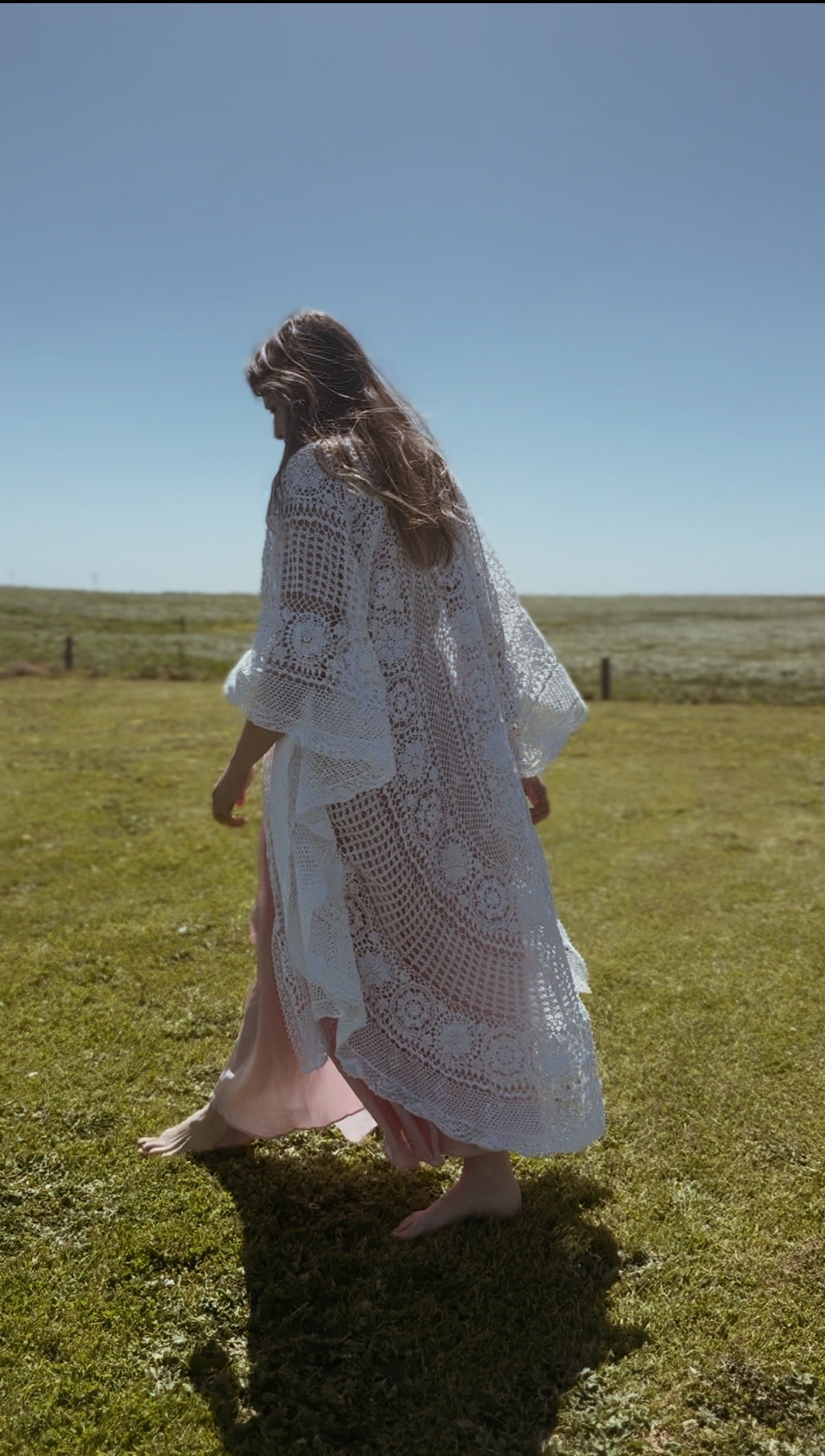 REWORKED - ONE OF A KIND WHITE CROCHET THROW - FREE SIZE