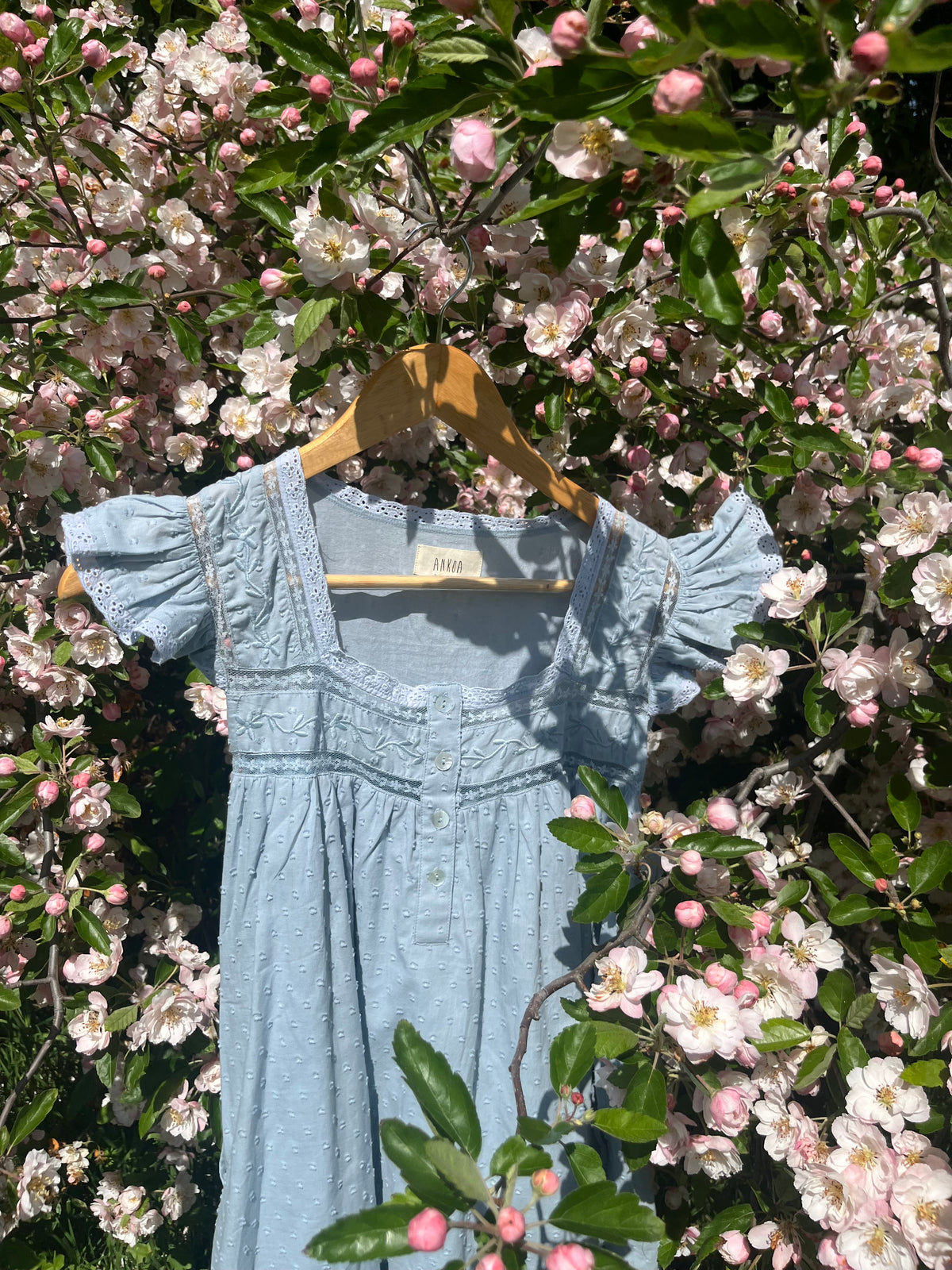 100% RECYCLED COTTON - ALICE DRESS BABY BLUE