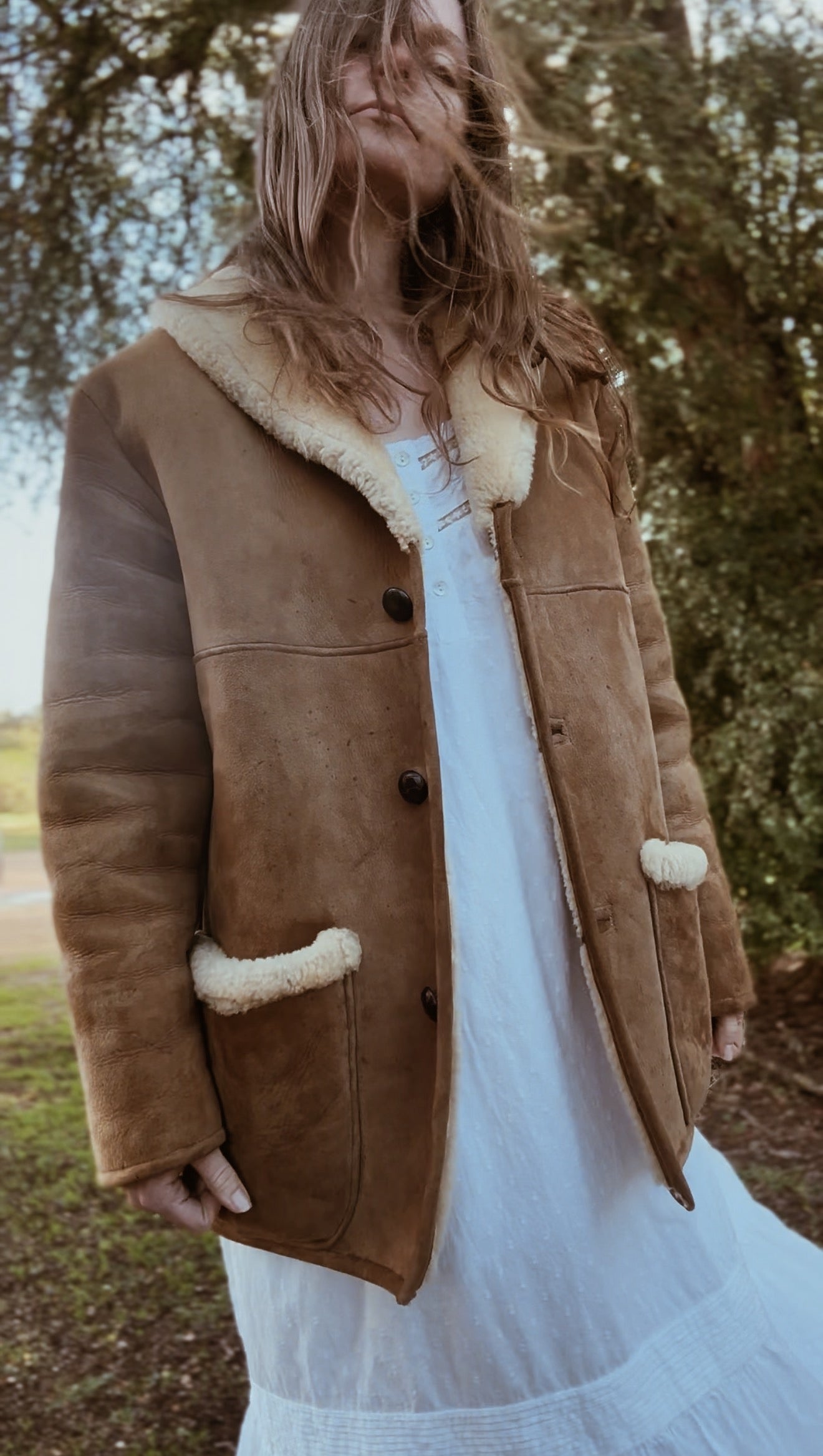 VINTAGE SHEARLING JACKET - GENUINE SHEEPSKIN XS - M
