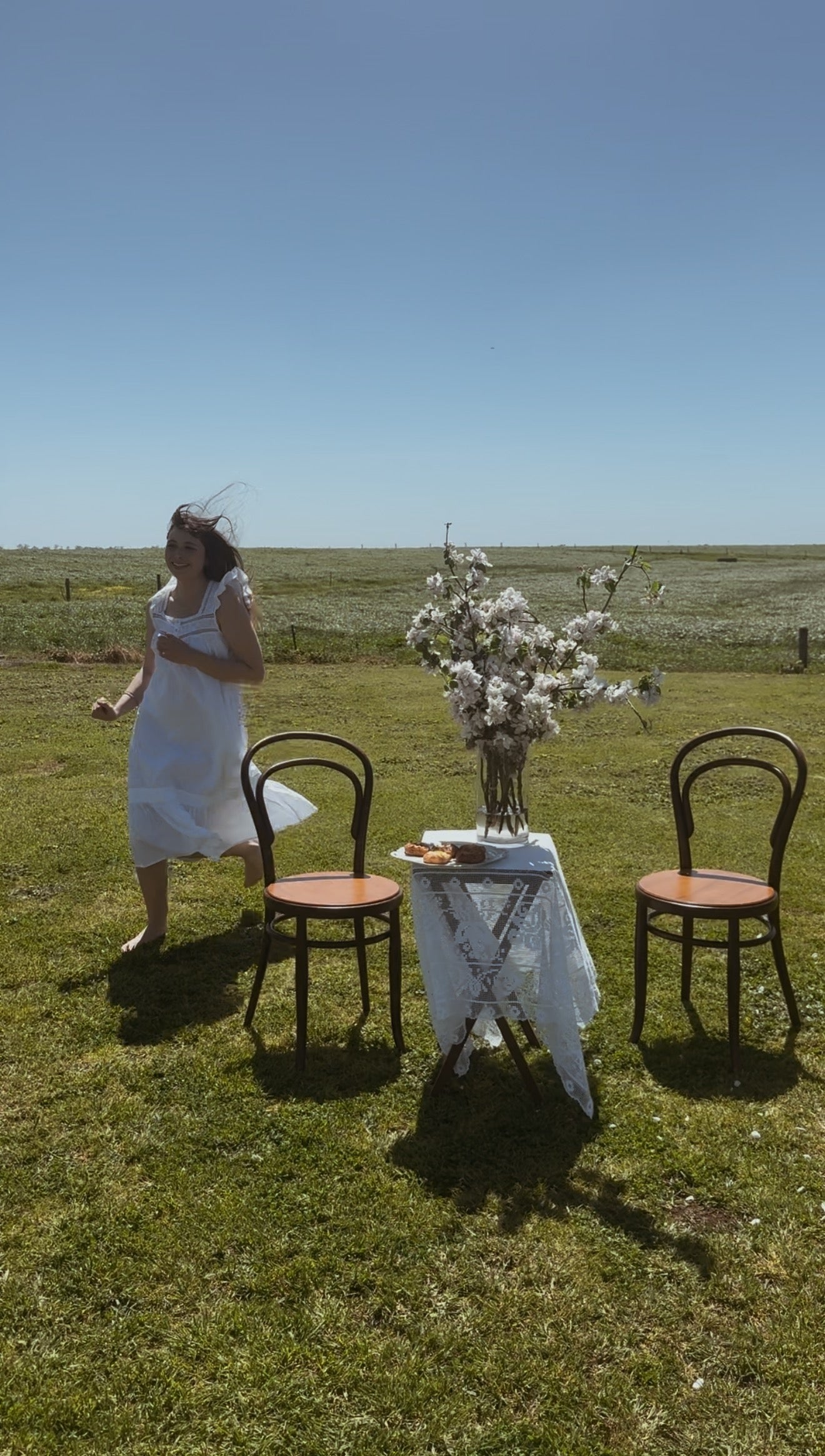 100% RECYCLED COTTON - ALICE DRESS -  WHITE