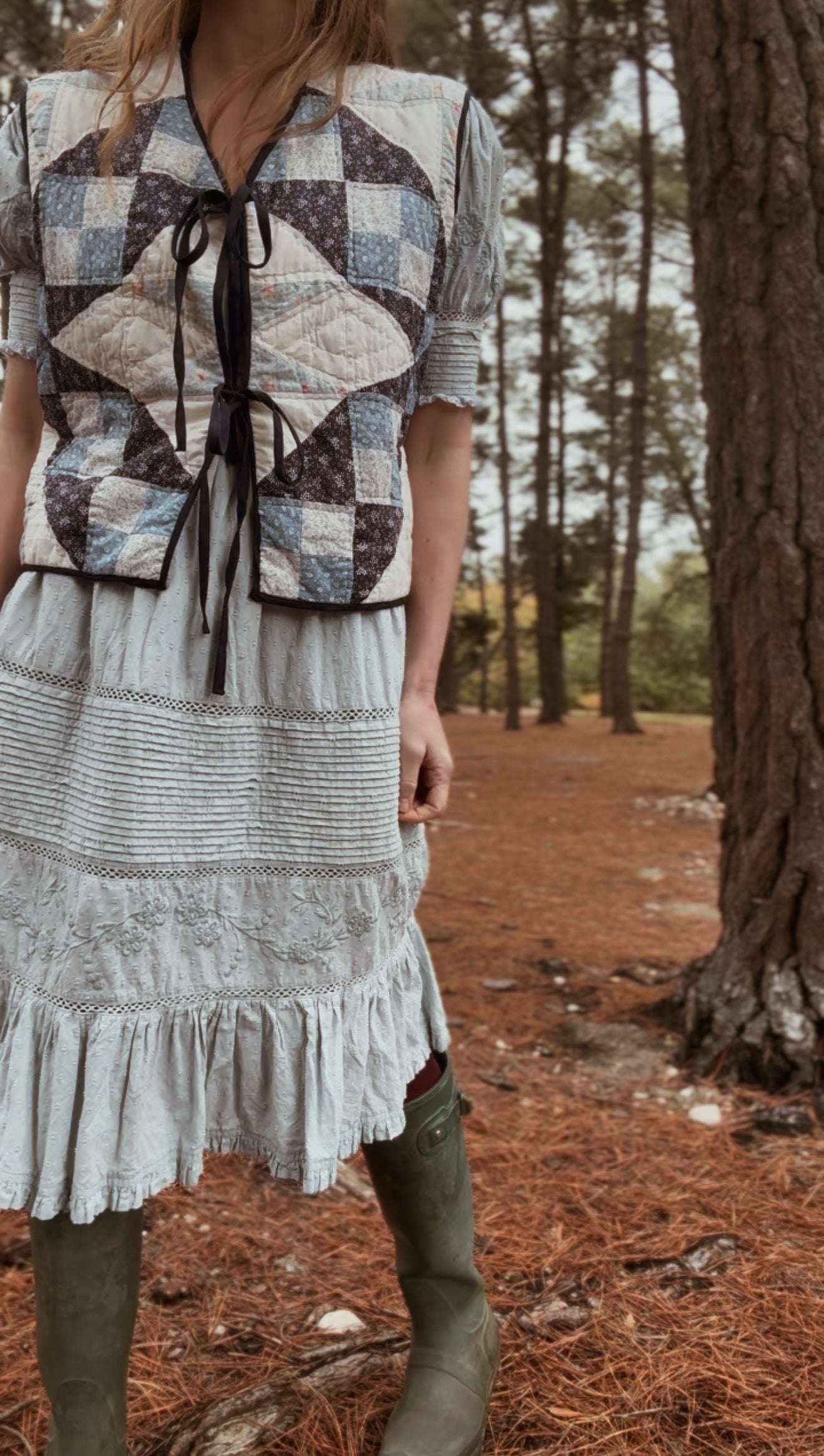 ONE OF A KIND REWORKED PATCHWORK VEST S-L