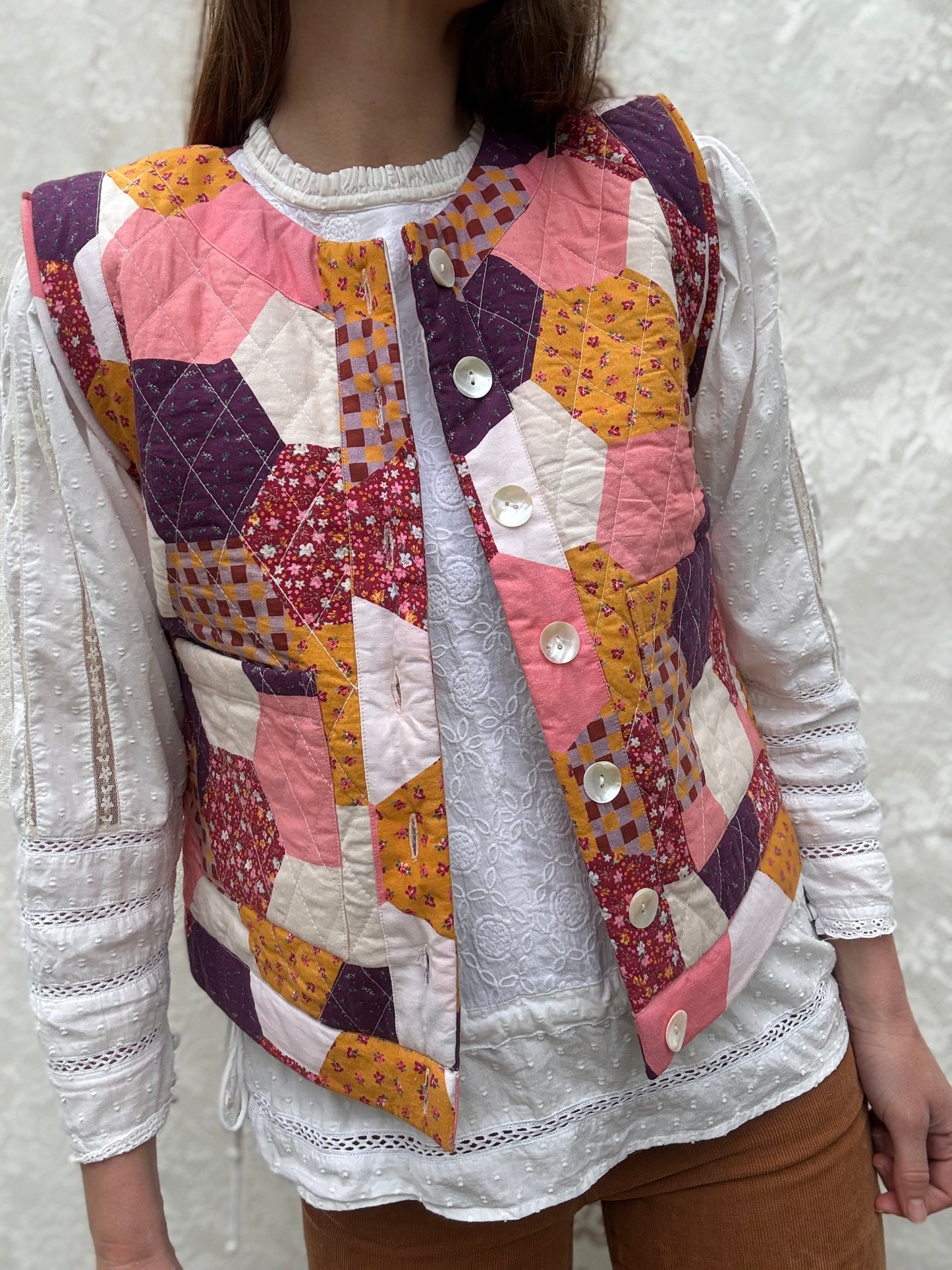 SAMPLE - PEMBROKE CROP REVERSIBLE QUILTED JACKET/VEST XS