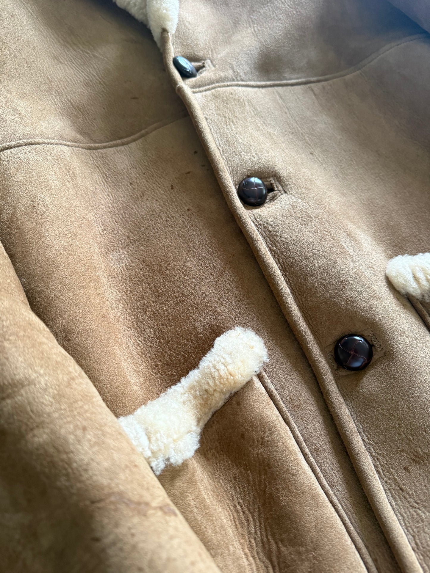 VINTAGE SHEARLING JACKET - GENUINE SHEEPSKIN XS - M
