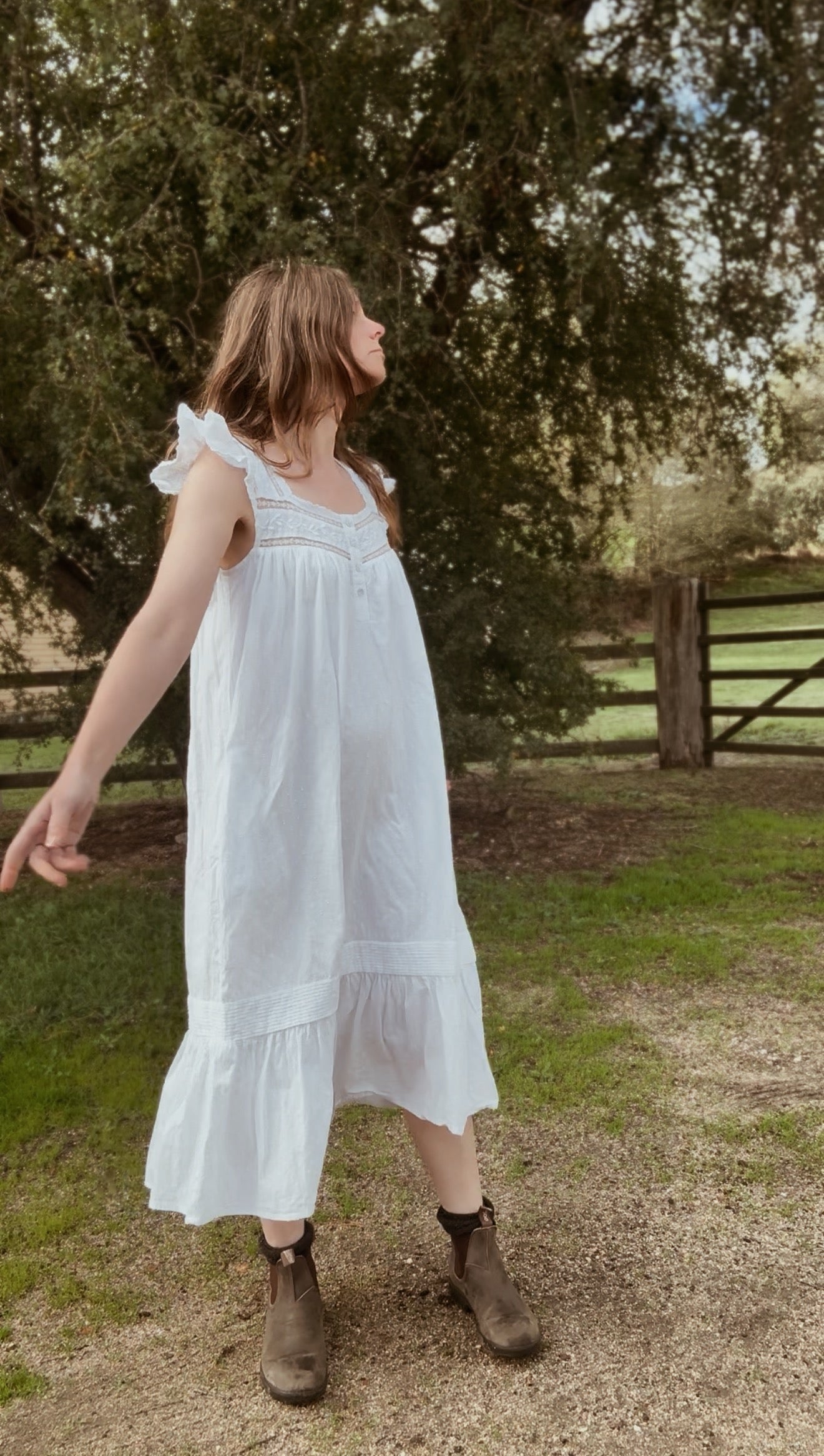 SMALL RESTOCK - 100% RECYCLED COTTON - ALICE DRESS -  WHITE