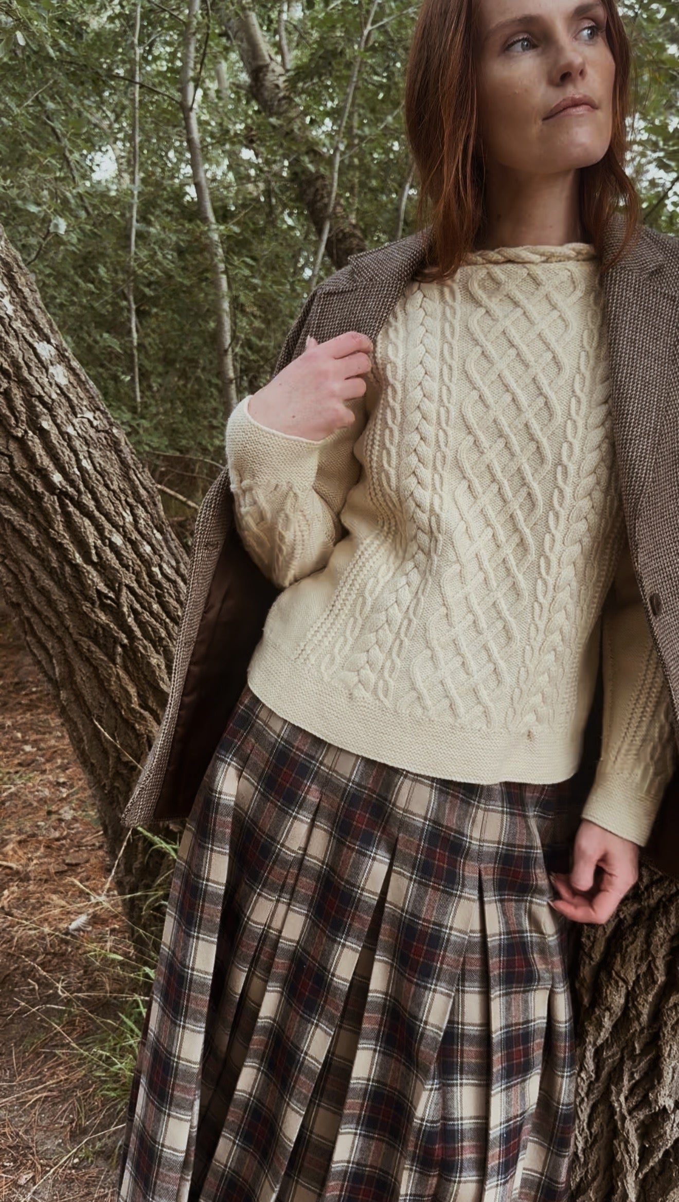 VINTAGE PELACO TARTAN WOOL PLEATED SKIRT XS-S