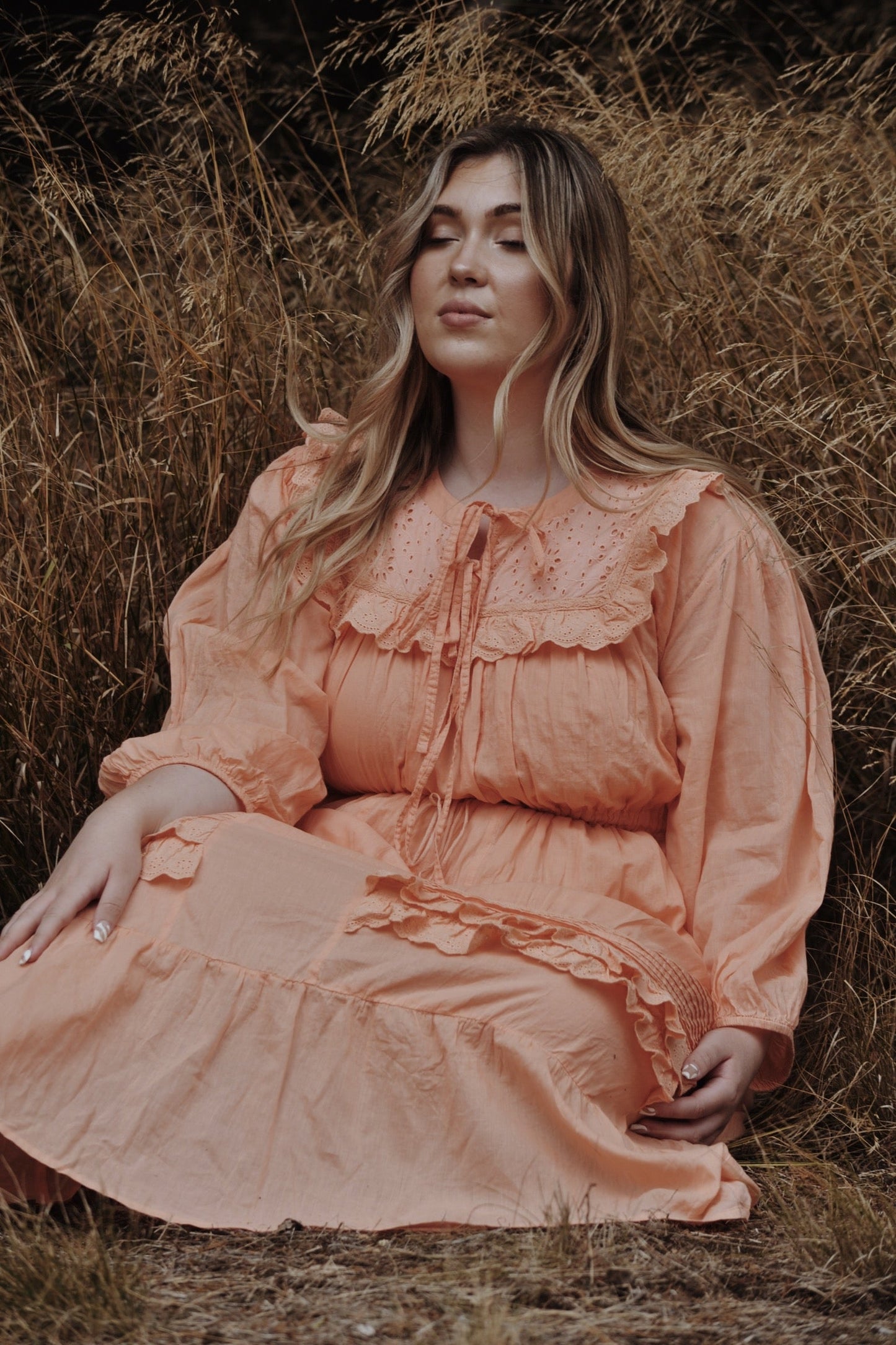 ABERDEEN ALMOST APRICOT COTTON LACE DRESS