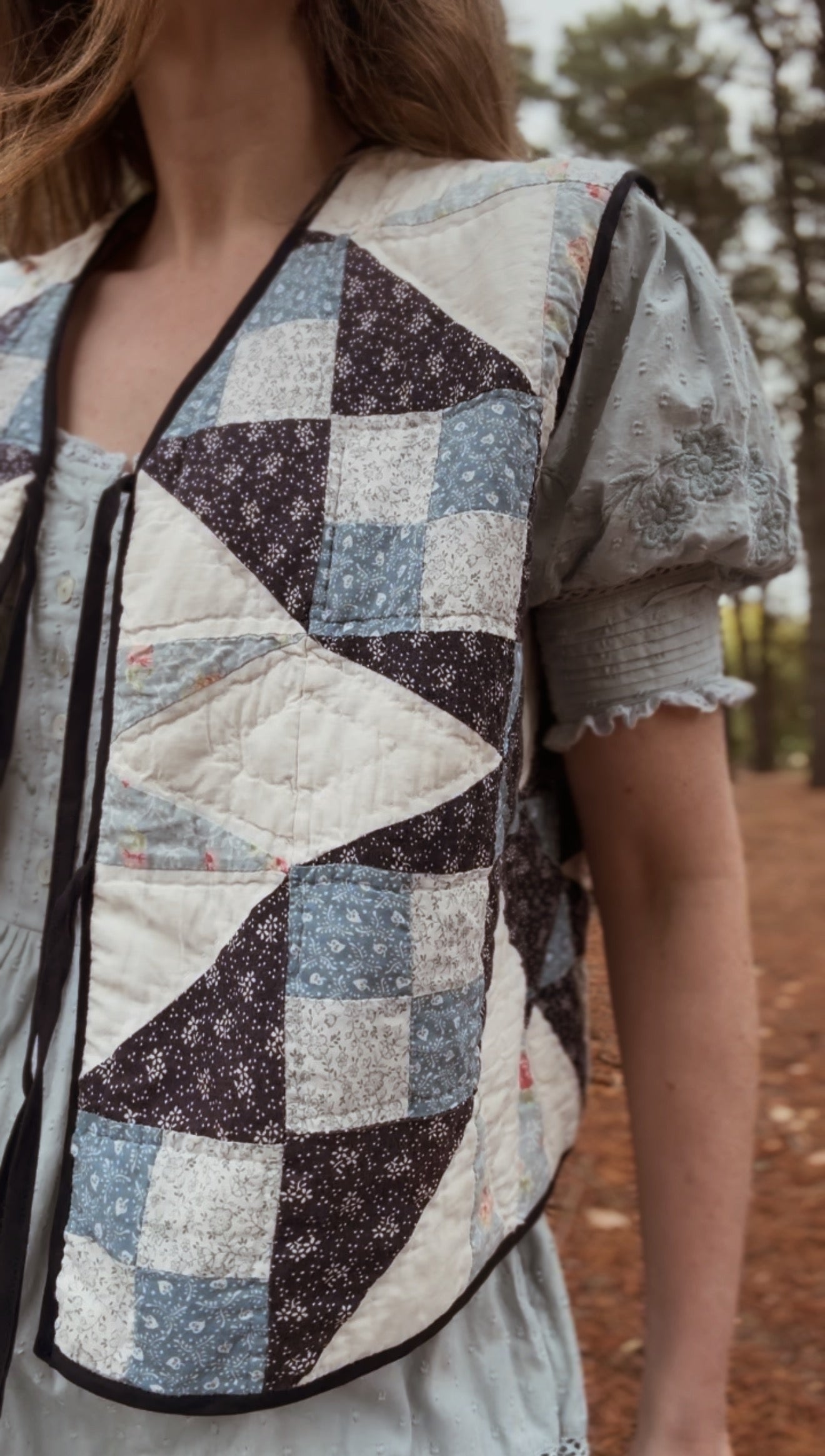 ONE OF A KIND REWORKED PATCHWORK VEST S-L