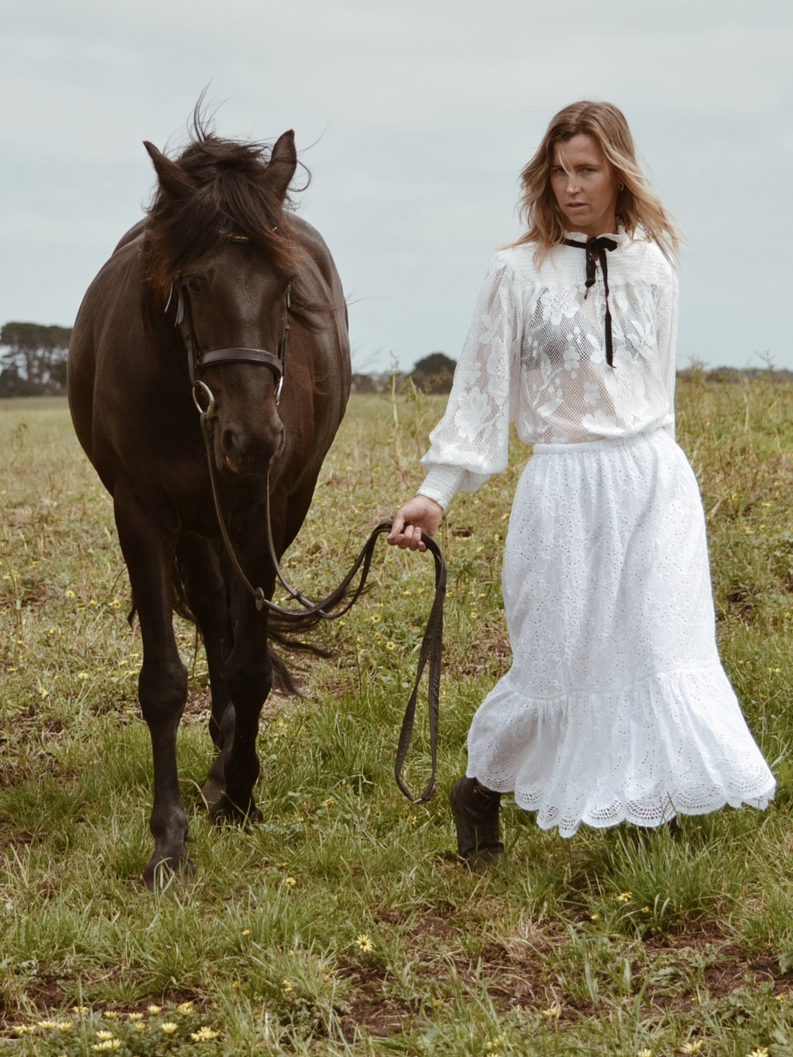 RESTOCK ETIENNE SKIRT WHITE