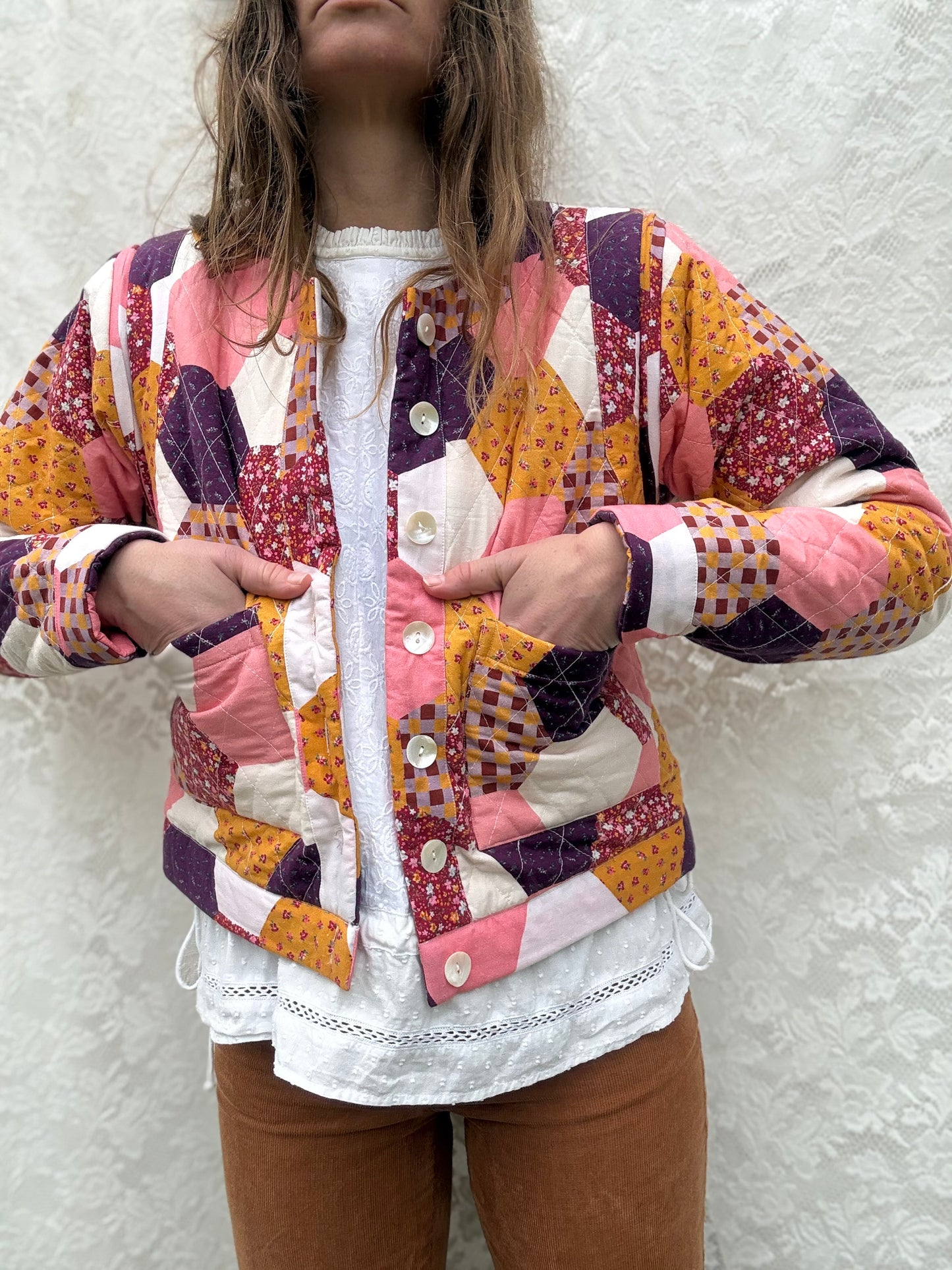 SAMPLE - PEMBROKE CROP REVERSIBLE QUILTED JACKET/VEST XS