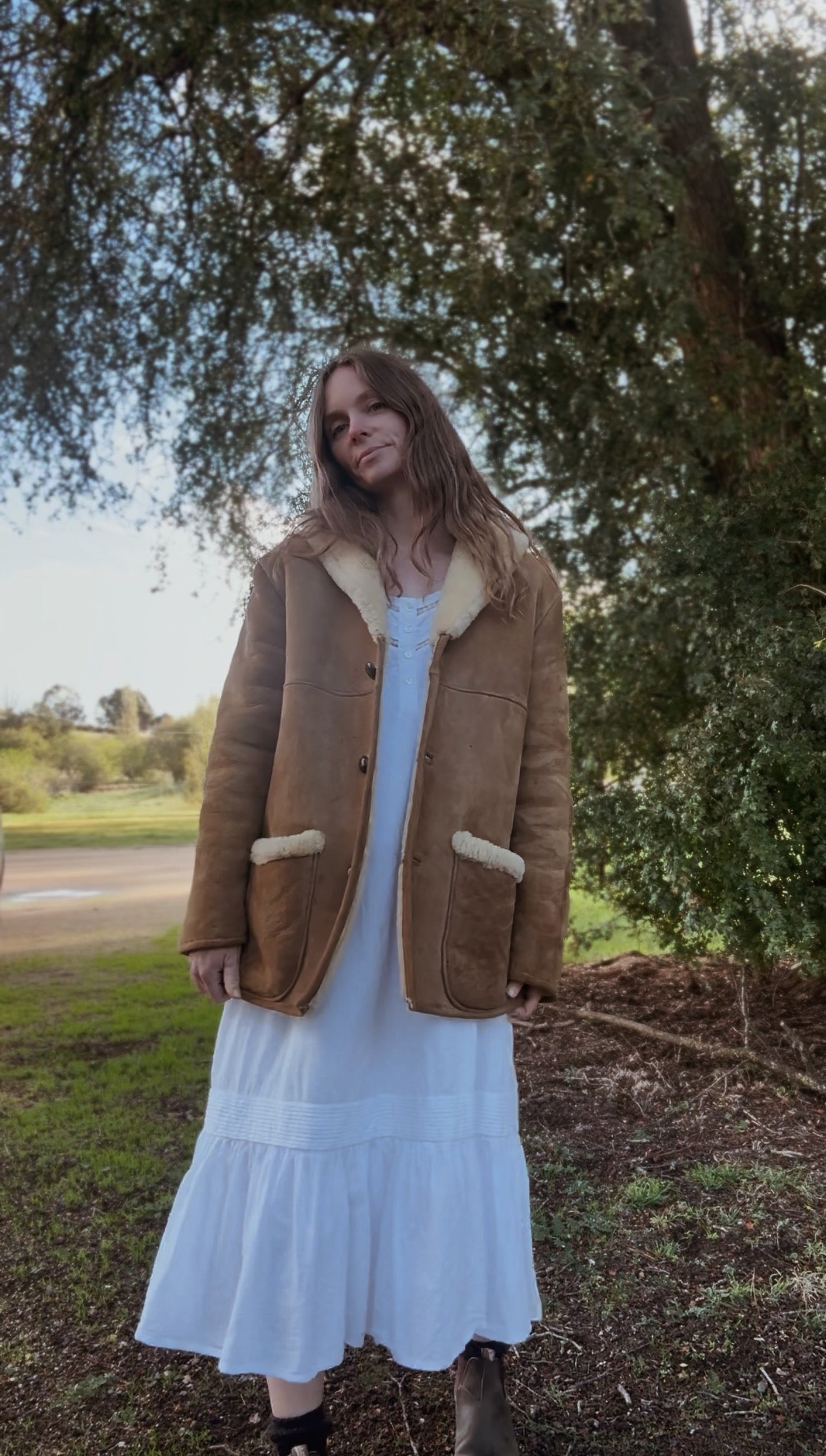 VINTAGE SHEARLING JACKET - GENUINE SHEEPSKIN XS - M