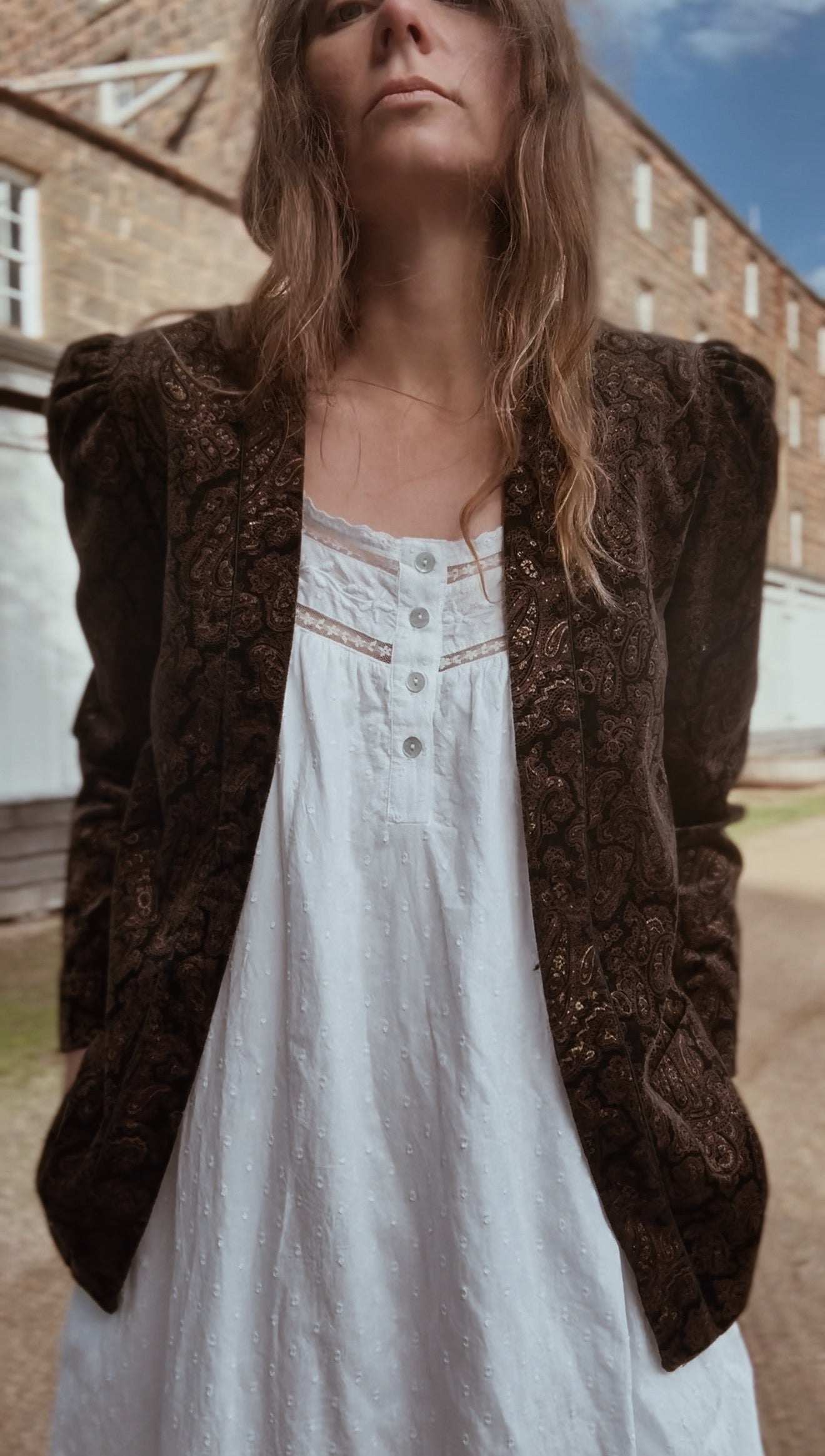 VINTAGE SPORTSCRAFT VELVETEEN PAISLEY BLAZER XS
