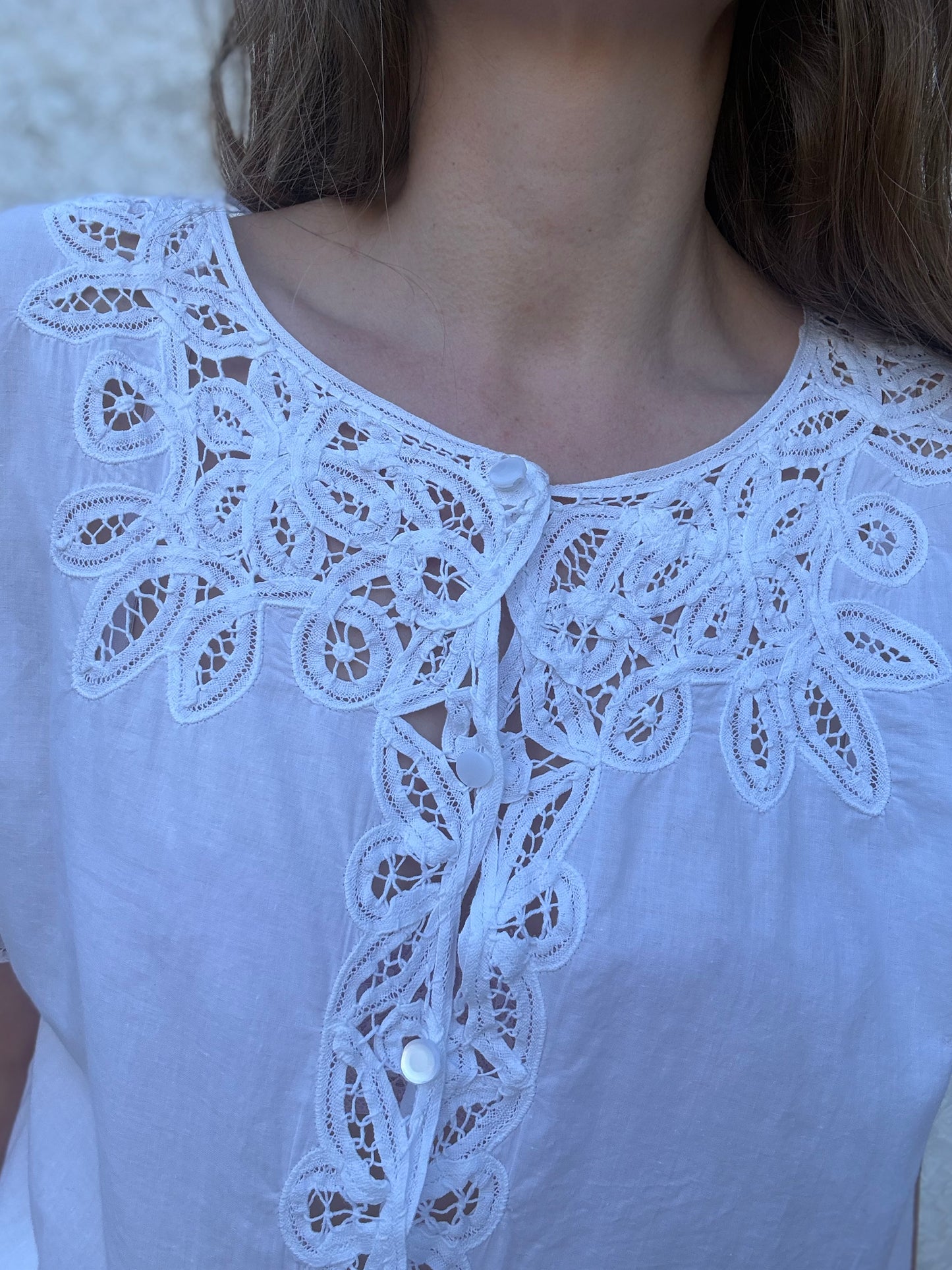 REWORKED - WHITE COTTON BLOUSE 8-12