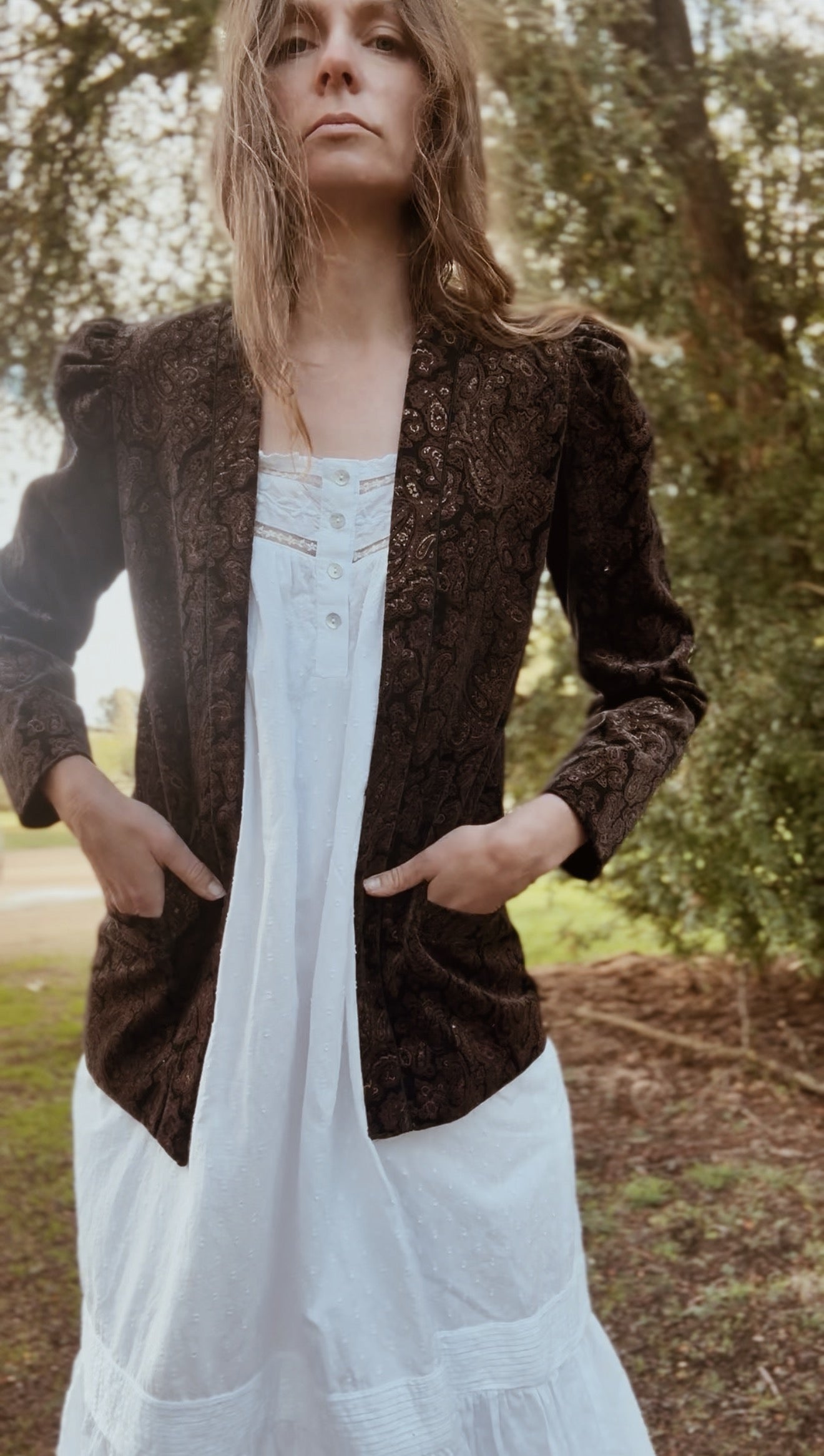 VINTAGE SPORTSCRAFT VELVETEEN PAISLEY BLAZER XS