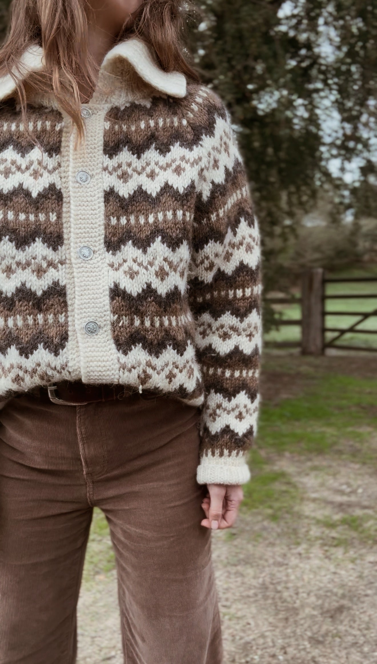 HAND KNIT WOOL CARDIGAN - ONE OF A KIND XS-L