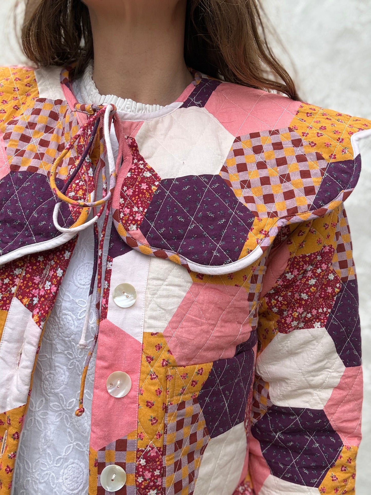 SAMPLE - PEMBROKE CROP REVERSIBLE QUILTED JACKET/VEST XS
