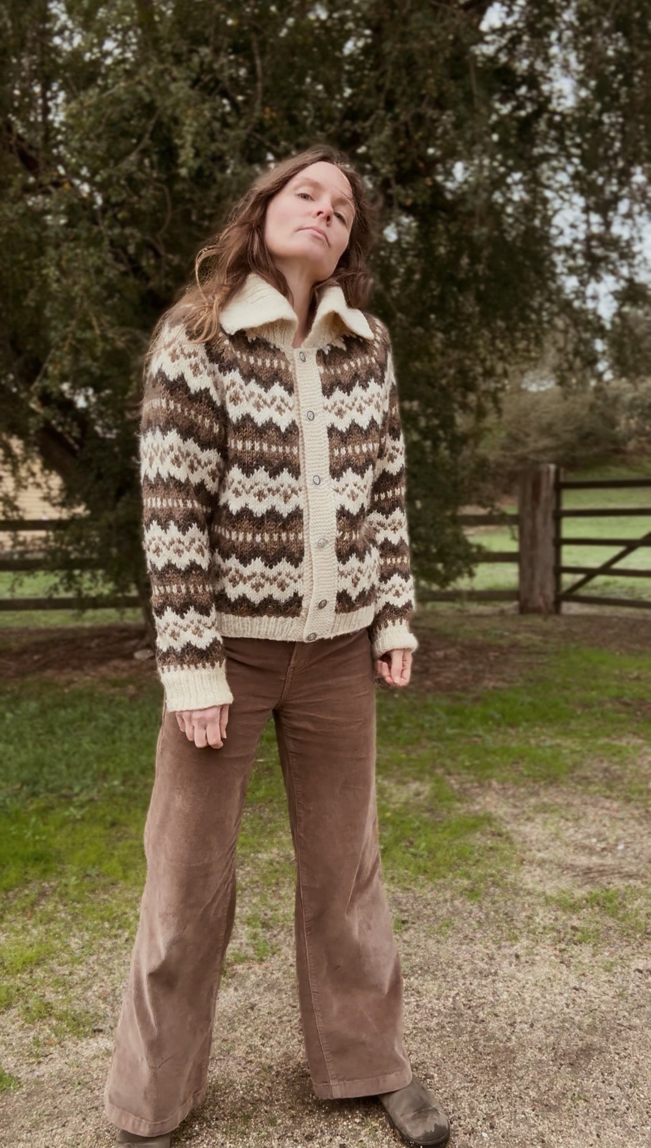 HAND KNIT WOOL CARDIGAN - ONE OF A KIND XS-L
