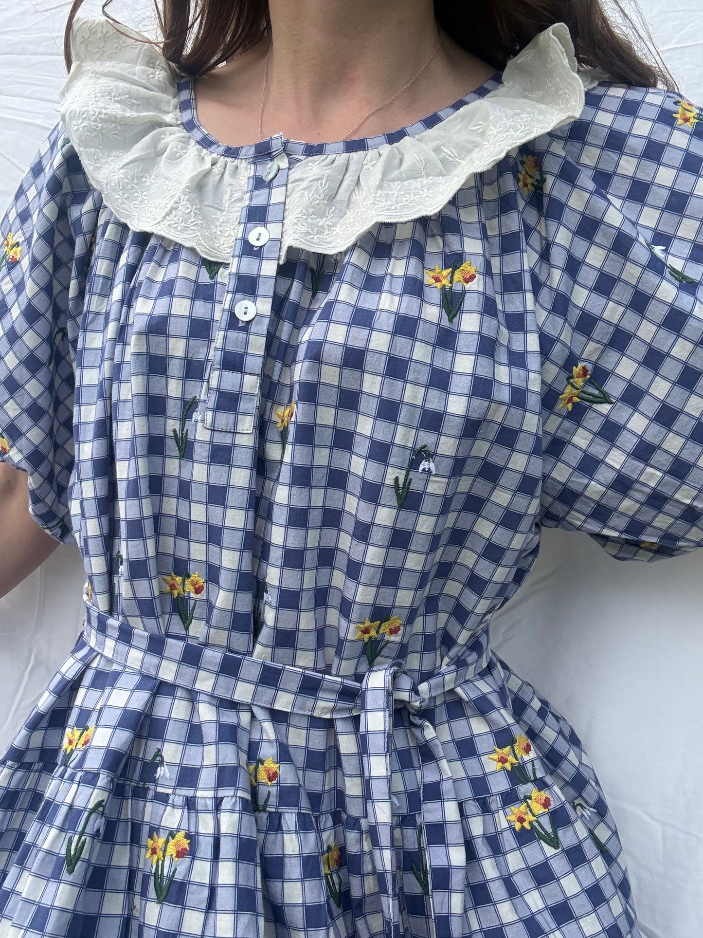 PRELOVED - 100% RECYCLED COTTON - DELPHINIUM BLUE GINGHAM XXL
