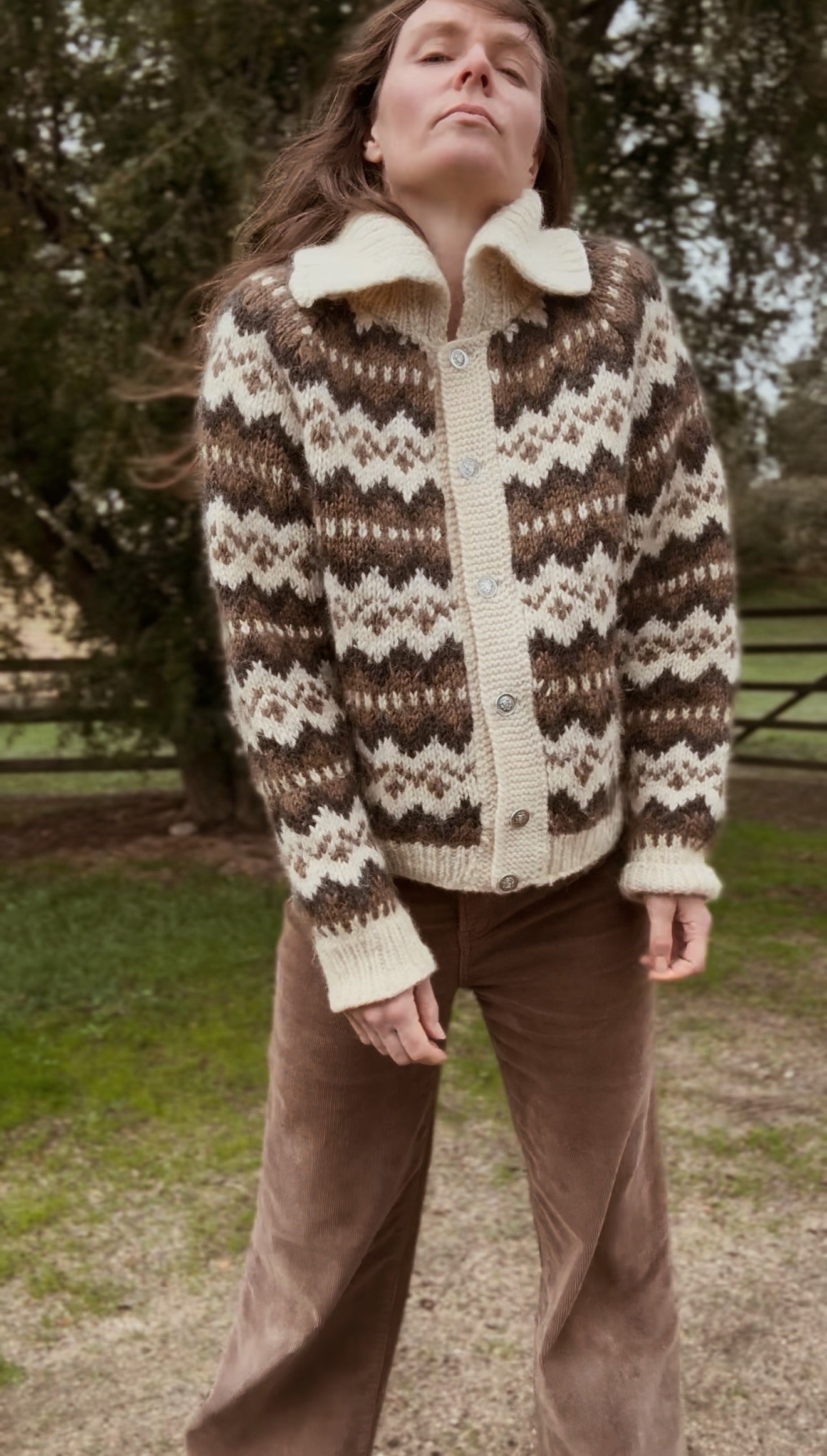 HAND KNIT WOOL CARDIGAN - ONE OF A KIND XS-L