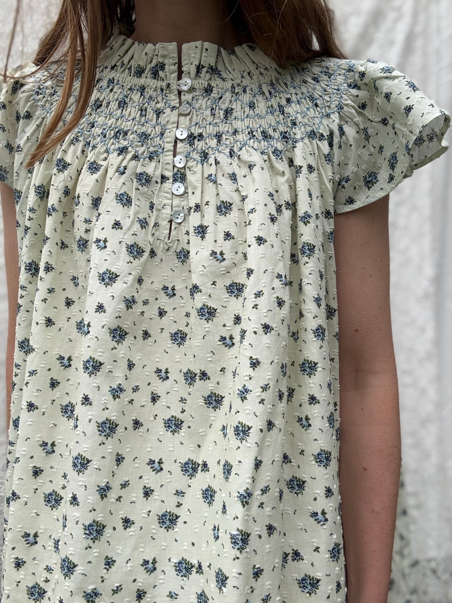 SECOND 100% RECYCLED DOBBY COTTON - ELORA BLUE ROSE L