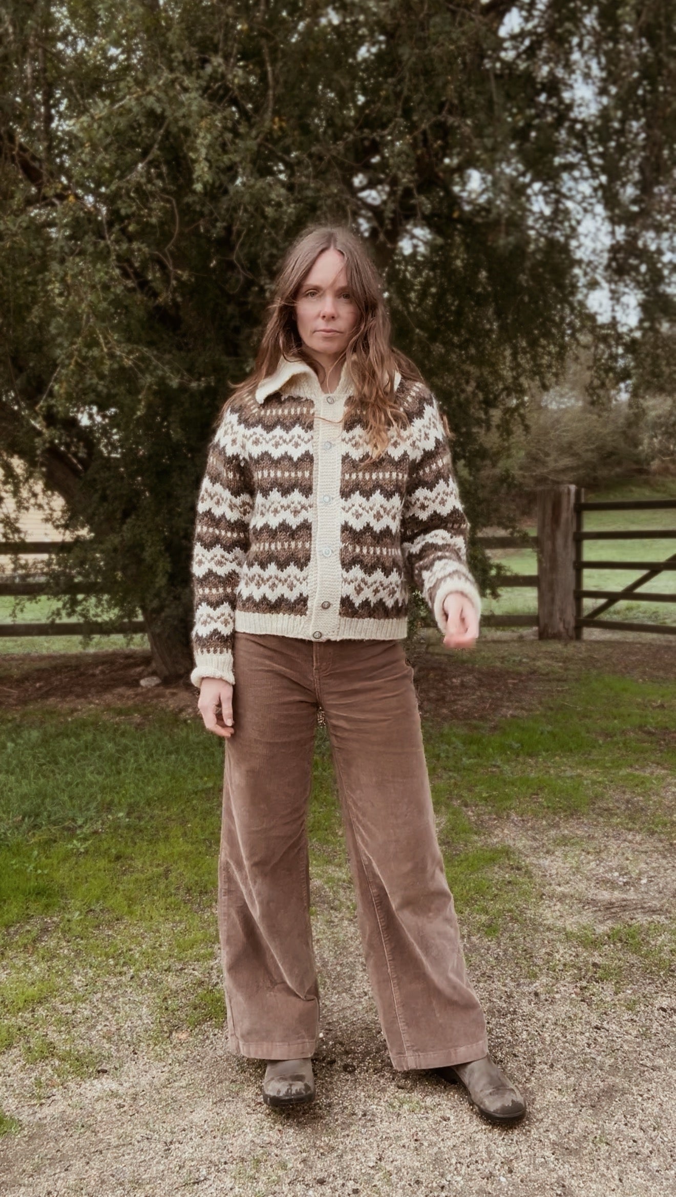 HAND KNIT WOOL CARDIGAN - ONE OF A KIND XS-L